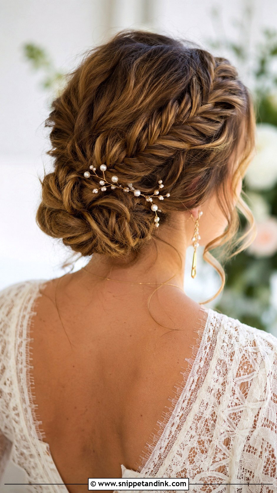 Fishtail Braid Updo for Medium Hair - Snippet and Ink - 30 Wedding Updos for Medium Hair