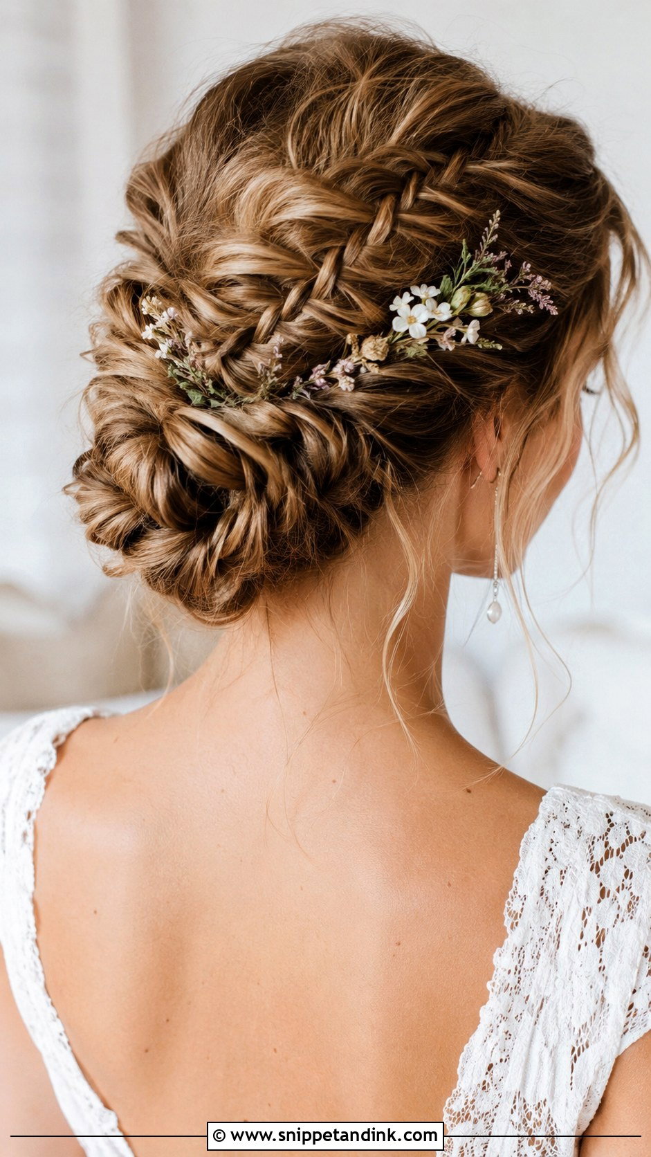 Fishtail Braid Updo for Medium Hair - Snippet and Ink - 25 Up Dos for Medium Hair Wedding Ideas
