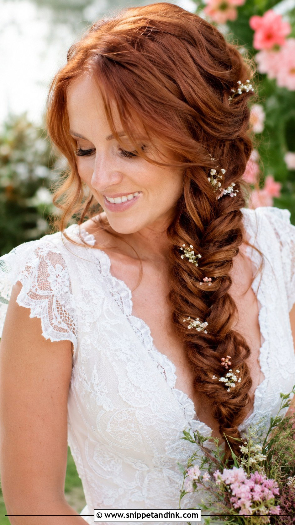 Fishtail Braid Wedding Hair - Snippet and Ink - 25 Bohemian Wedding Hair Ideas