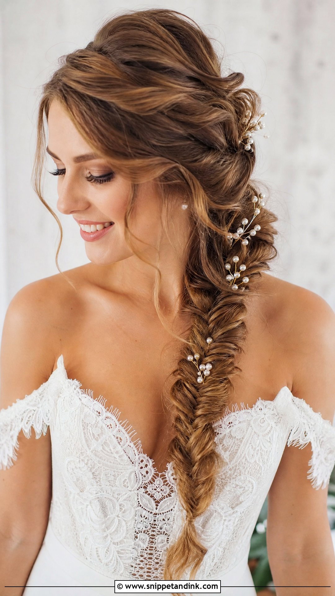 Fishtail Braid Wedding Hair for Medium Length - Snippet and Ink - 20 Wedding Hair for Medium Length Ideas