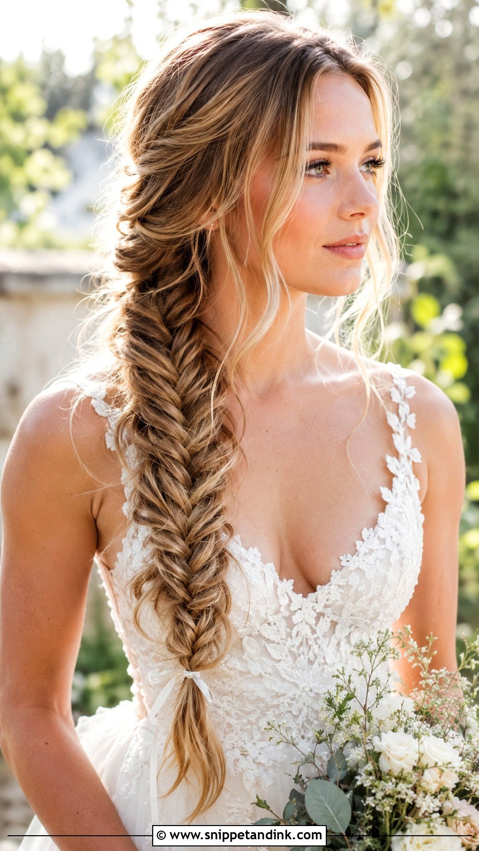 Fishtail Braid Wedding Hairstyle - Snippet and Ink - 15 Self Hairstyle for Wedding Ideas