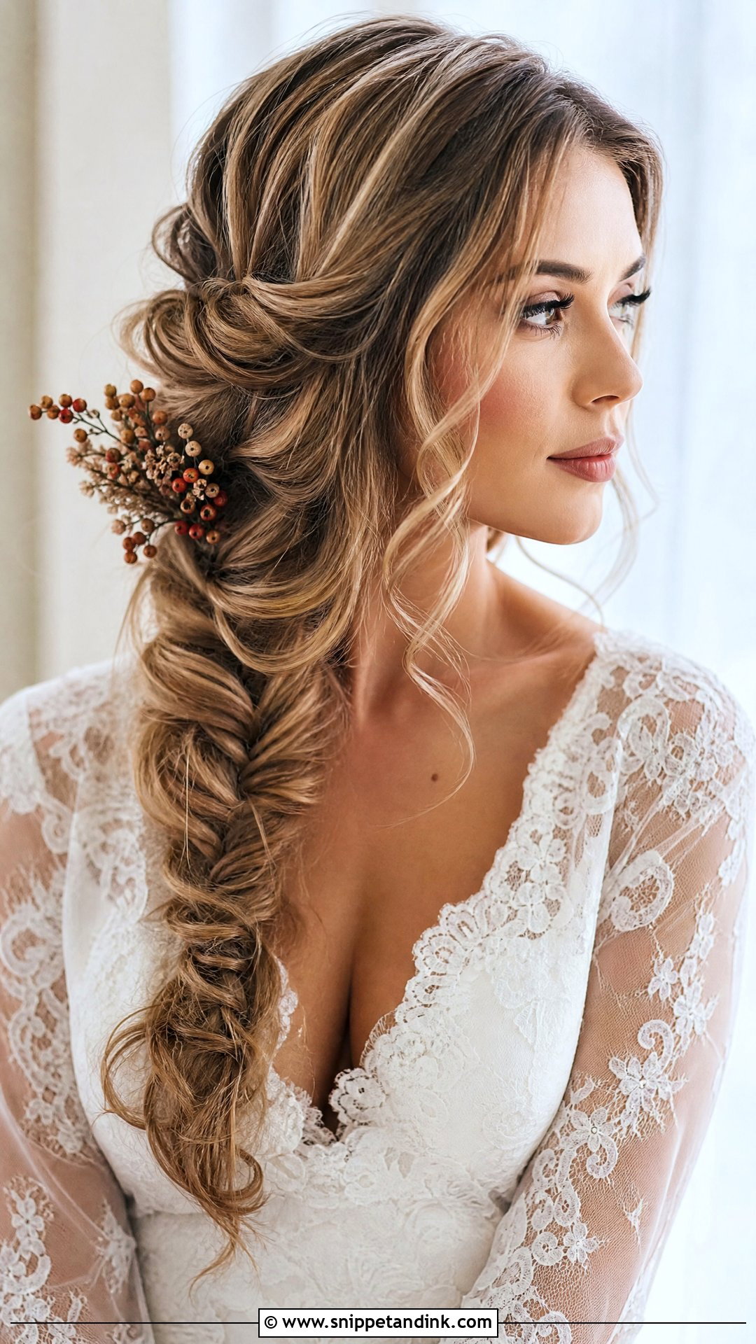 Fishtail Braid Wedding Hairstyle - Snippet and Ink - 20 Fall Wedding Hairstyles