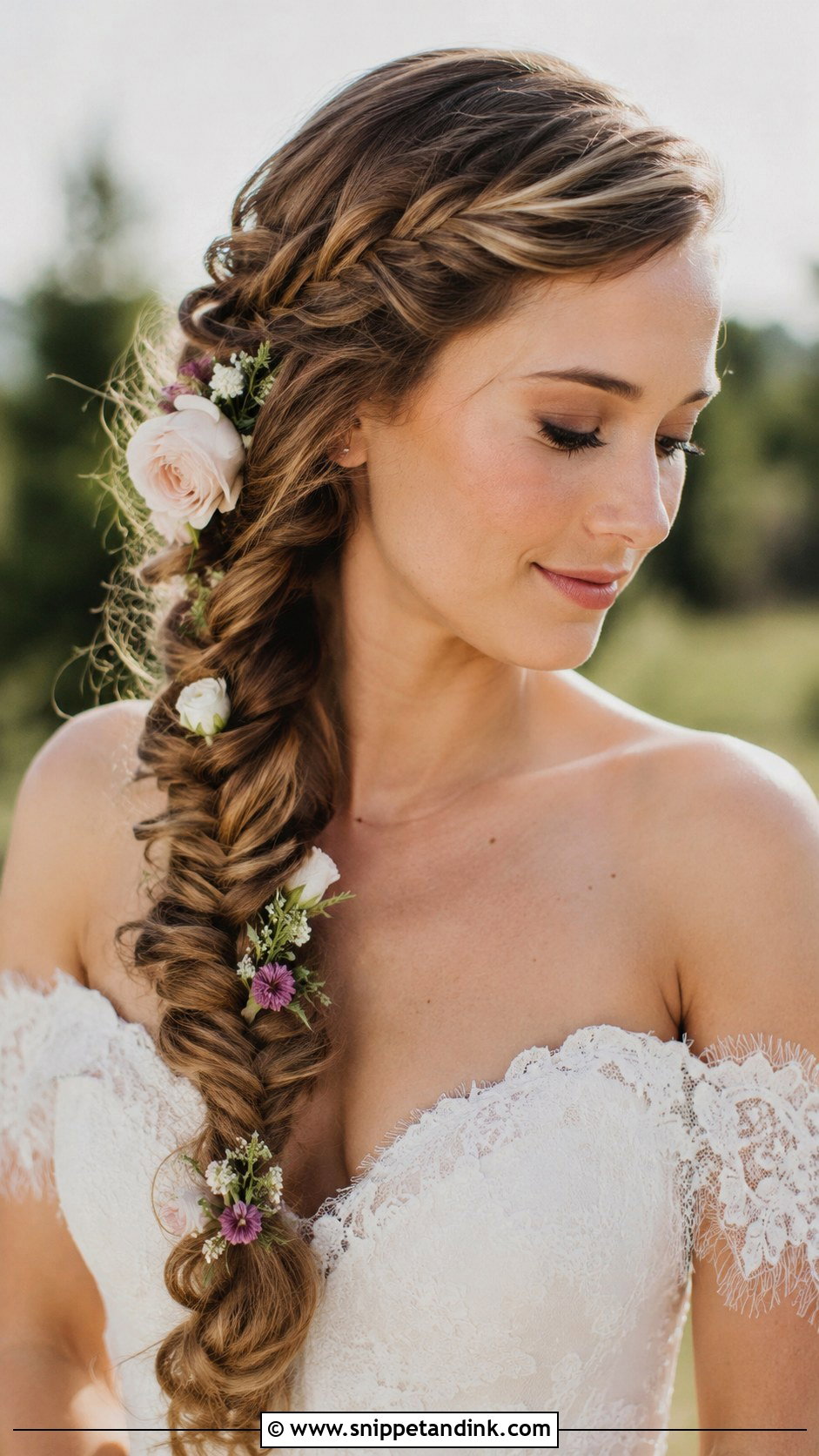 Fishtail Braid Wedding Hairstyle - Snippet and Ink - 20 Long Hairstyle for Wedding Ideas