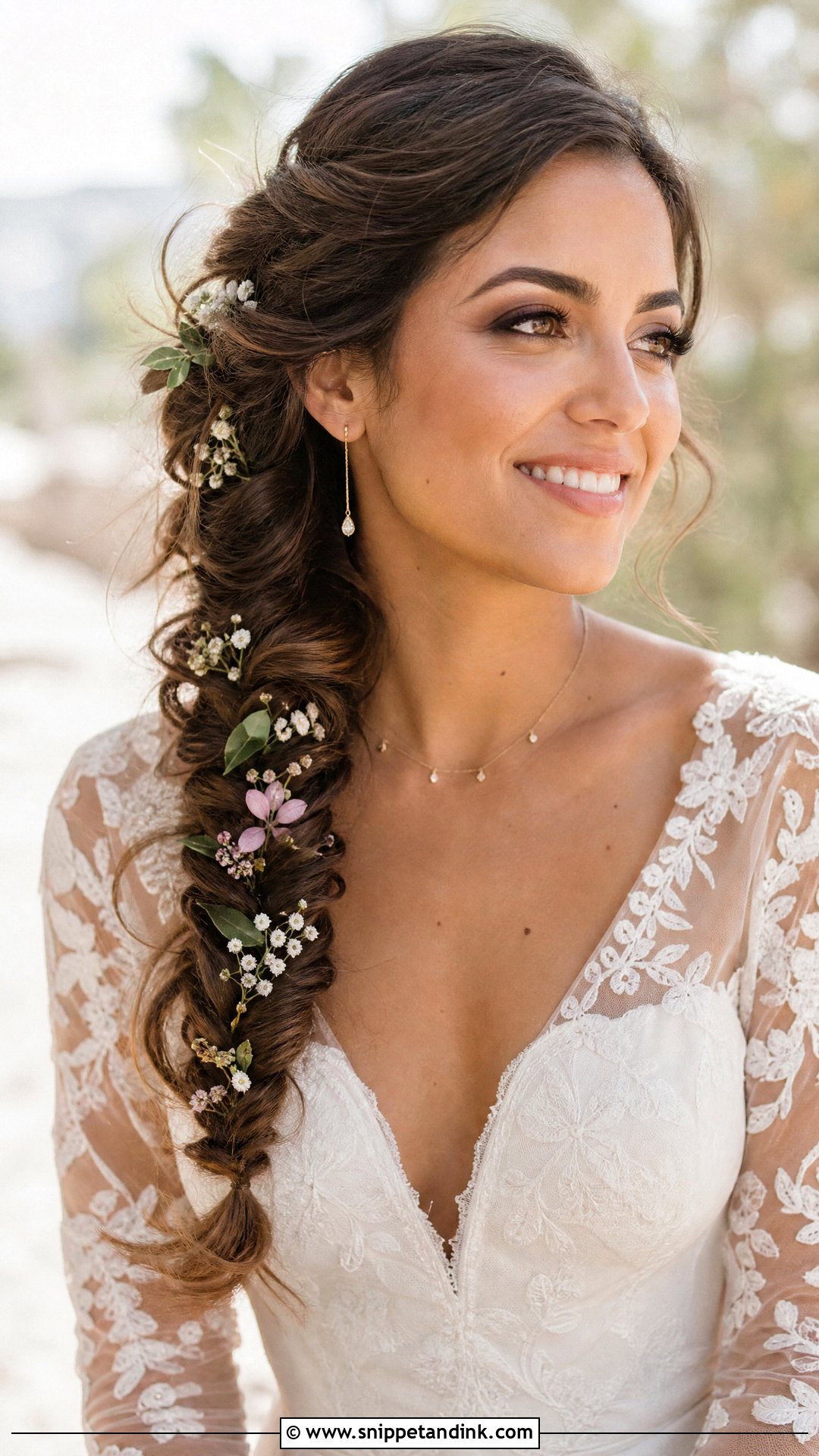 Fishtail Braid Wedding Hairstyle - Snippet and Ink - 20 Medium Wedding Hairstyle Ideas