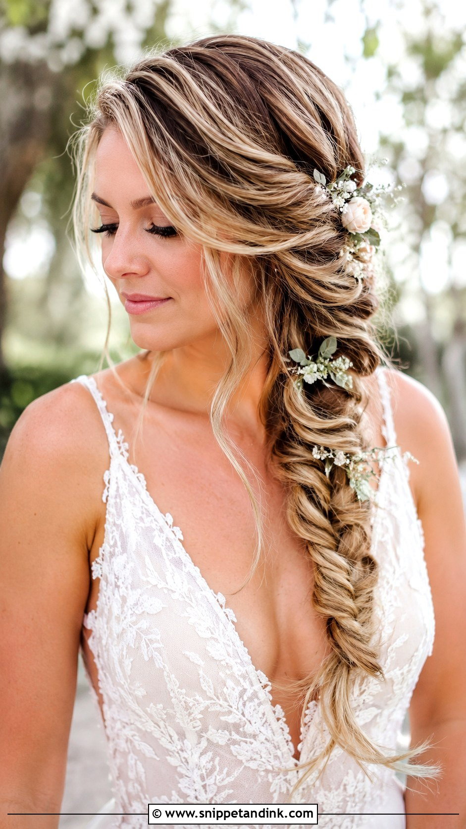 Fishtail Braid Wedding Hairstyle - Snippet and Ink - 25 Bridal Hair Inspo Ideas
