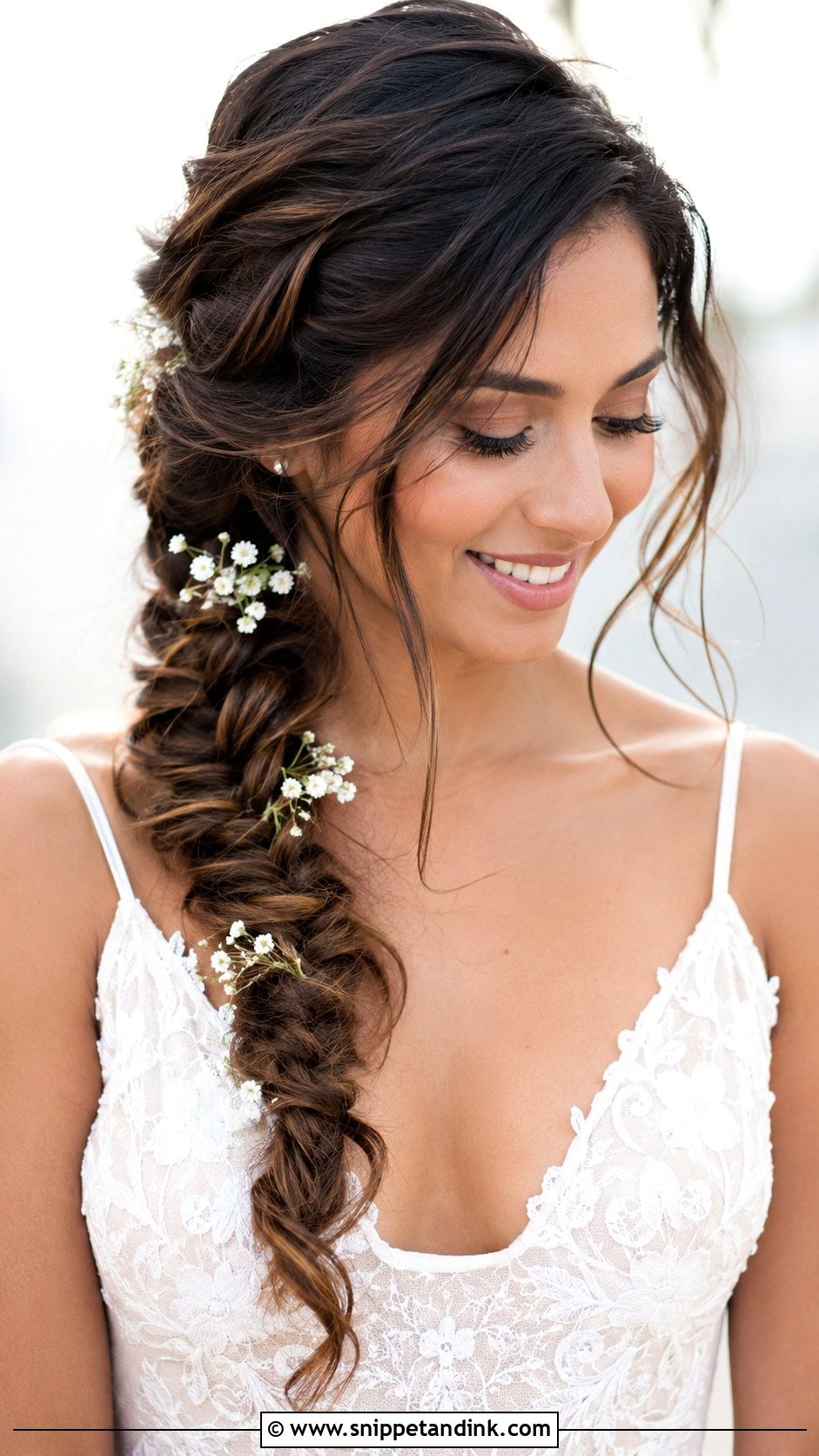 Fishtail Braid Wedding Hairstyle - Snippet and Ink - 25 Chic Wedding Hair Ideas