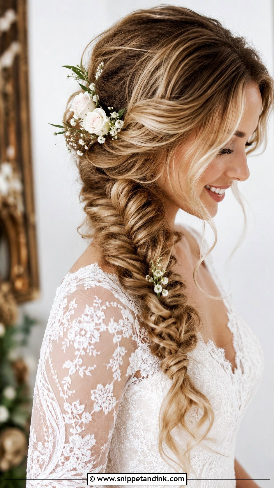 Fishtail Braid Wedding Hairstyle - Snippet and Ink - 25 Elegant Wedding Hairstyles for Long Hair