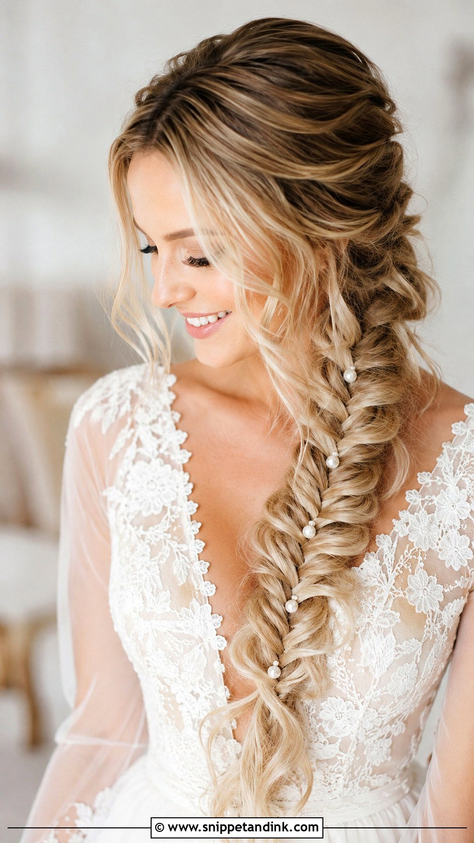 Fishtail Braid Wedding Hairstyle - Snippet and Ink - 15 Wedding Hairstyle Ideas for Long Hair