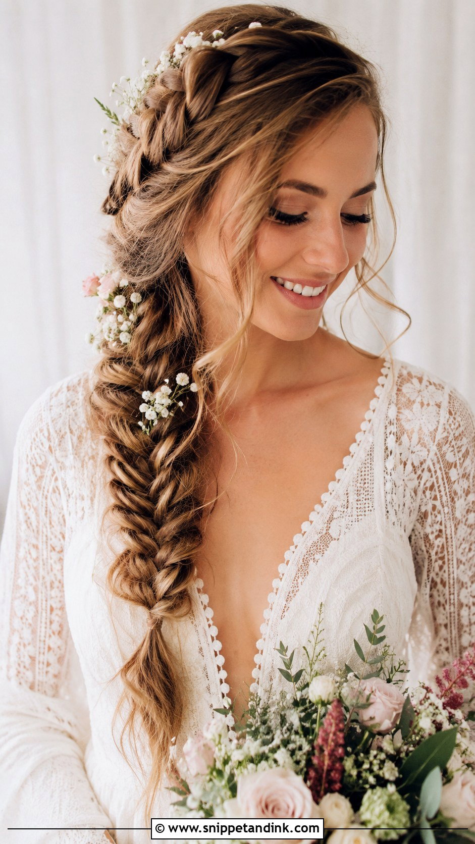 Fishtail Braid Wedding Hairstyle - Snippet and Ink - 25 Hairstyle for Women Wedding Ideas