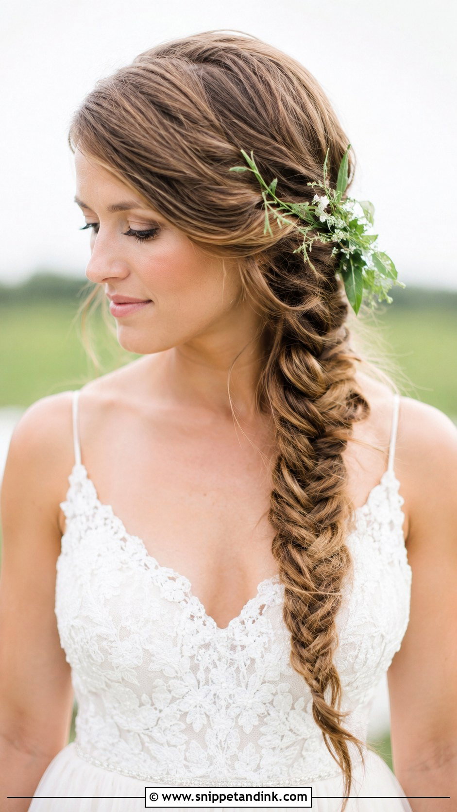 Fishtail Braid Wedding Hairstyle - Snippet and Ink - 25 Long Wedding Hairstyles