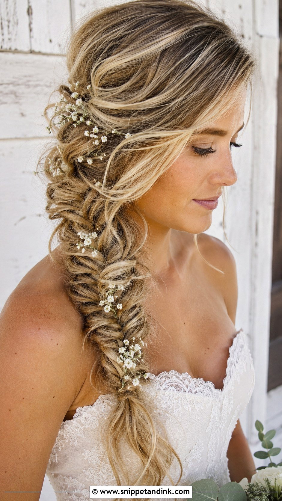 Fishtail Braid Wedding Hairstyle - Snippet and Ink - 25 Simple Bridal Hairstyle Ideas