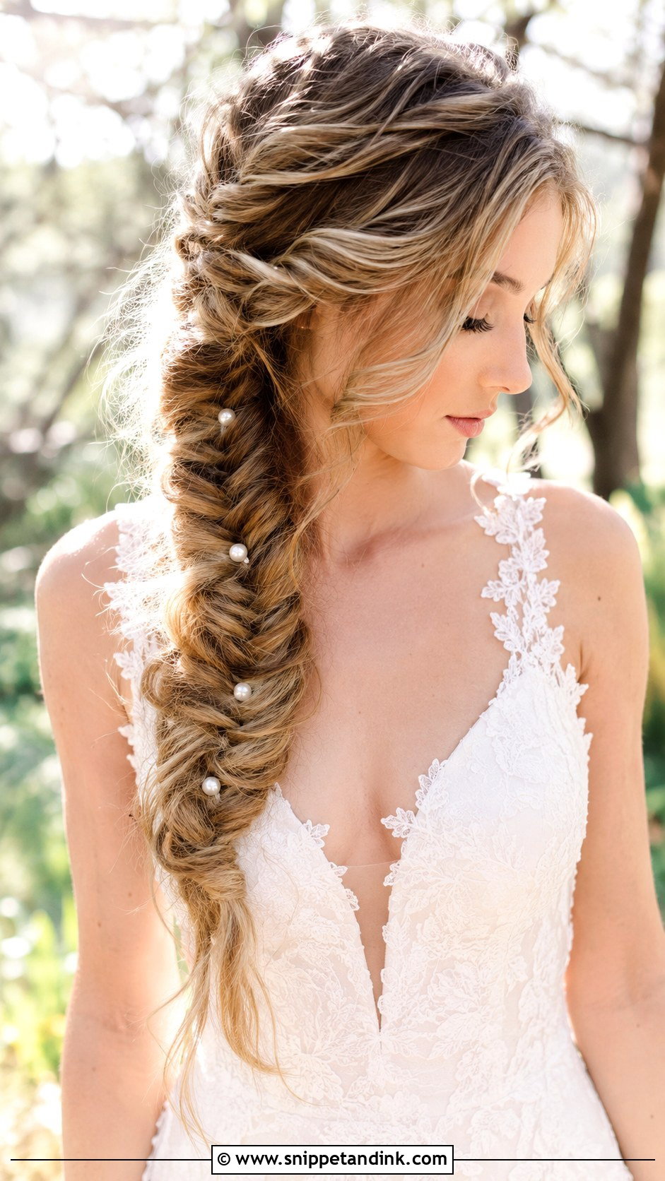Fishtail Braid Wedding Hairstyle - Snippet and Ink - 30 Hairstyle for Bride Ideas