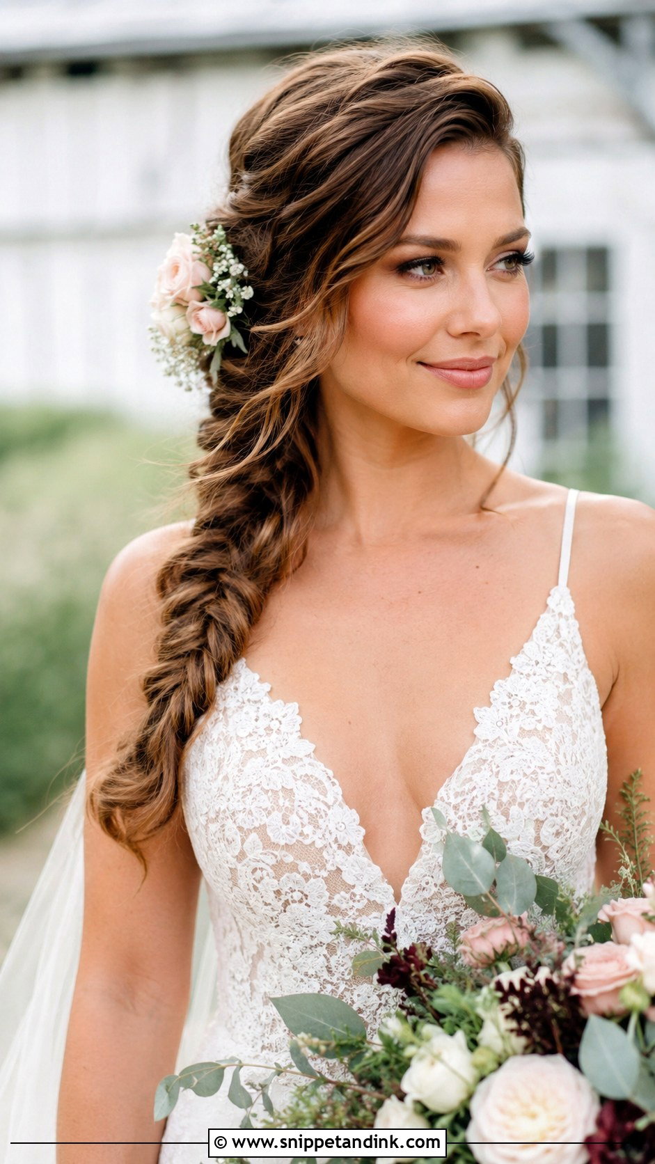 Fishtail Braid Wedding Hairstyle - Snippet and Ink - 35 Wedding Hairstyles