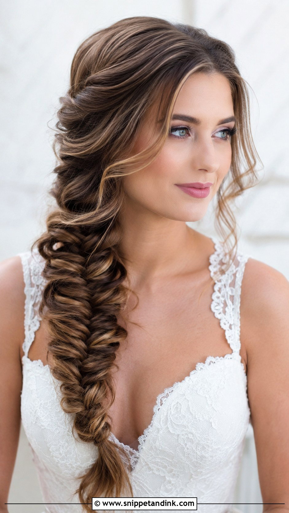 Fishtail Braid Wedding Hairstyle For Long Hair - Snippet and Ink - 20 Casual Wedding Hairstyles for Long Hair