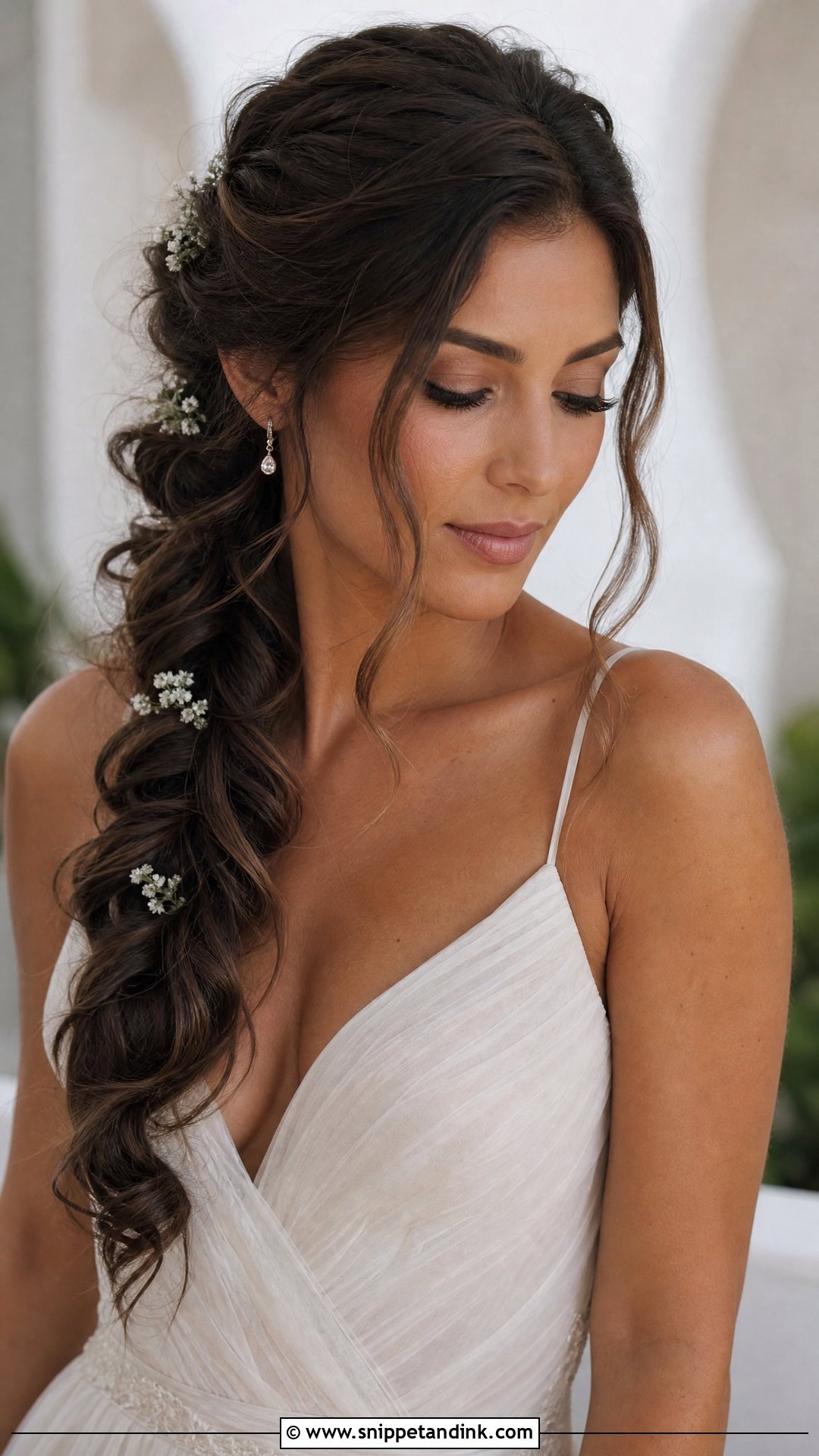 Fishtail Braid Wedding Hairstyle For Thick Hair - Snippet and Ink - 20 Thick Hair Wedding Styles