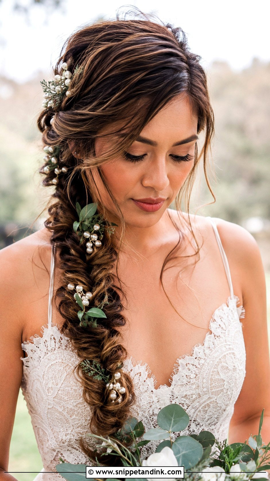Fishtail Braid Wedding Hairstyle for Medium Hair - Snippet and Ink - 20 Wedding Hair Styles Medium Hair