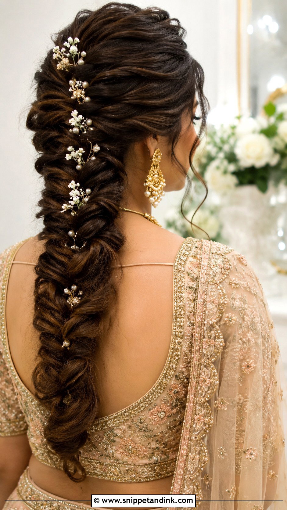 Fishtail Braid Wedding Look - Snippet and Ink - 25 Asian Wedding Hairstyles