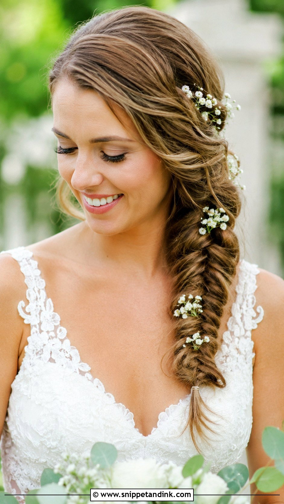 Fishtail Braid Wedding Look - Snippet and Ink - 20 Hair Styling for Wedding Ideas