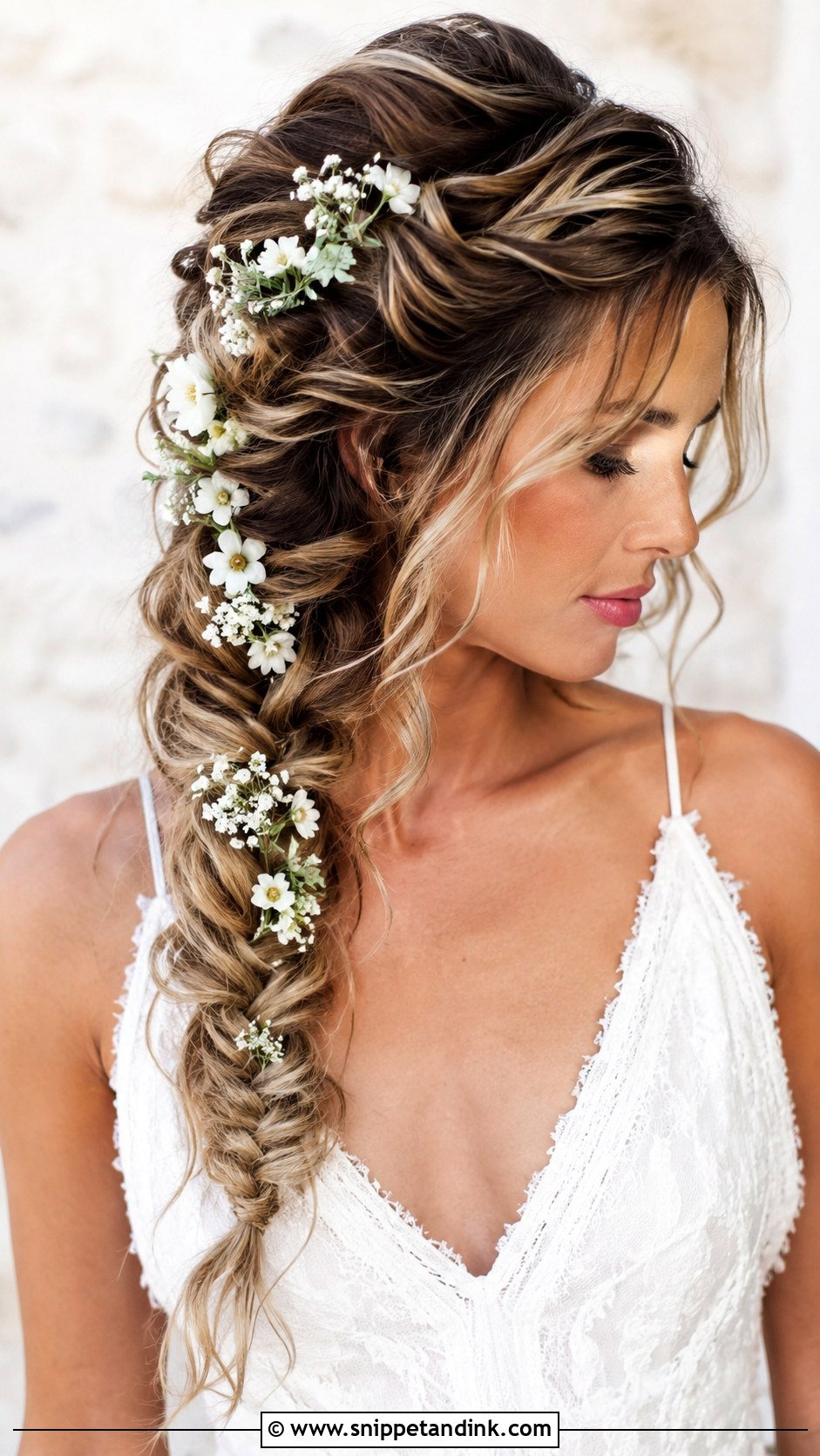 Fishtail Braid Wedding Style - Snippet and Ink - 20 Bride Hair Styles 2024