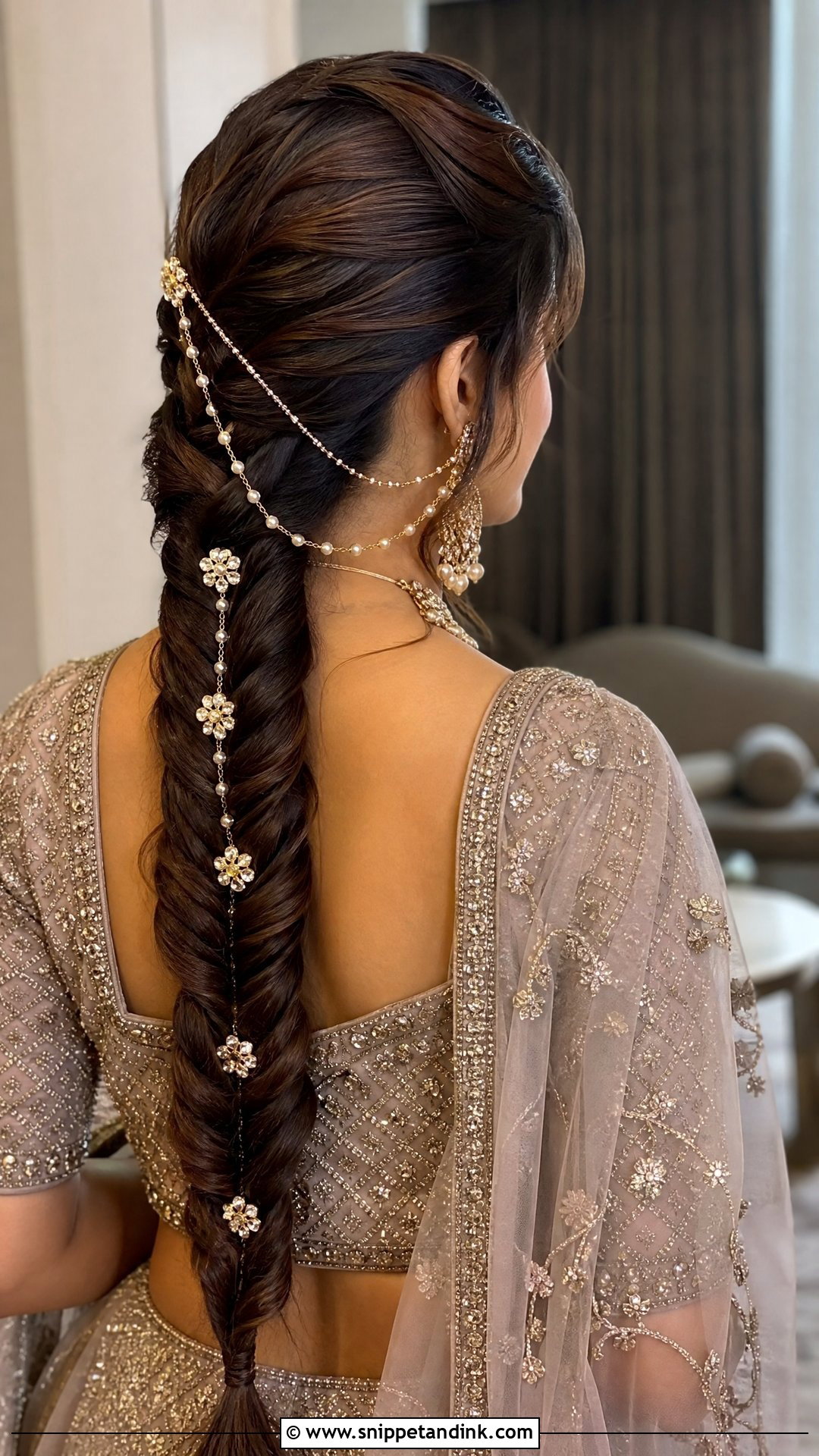 Fishtail Braid With Hair Accessories - Snippet and Ink - 20 Fishtail Braid Hairstyles Indian Wedding