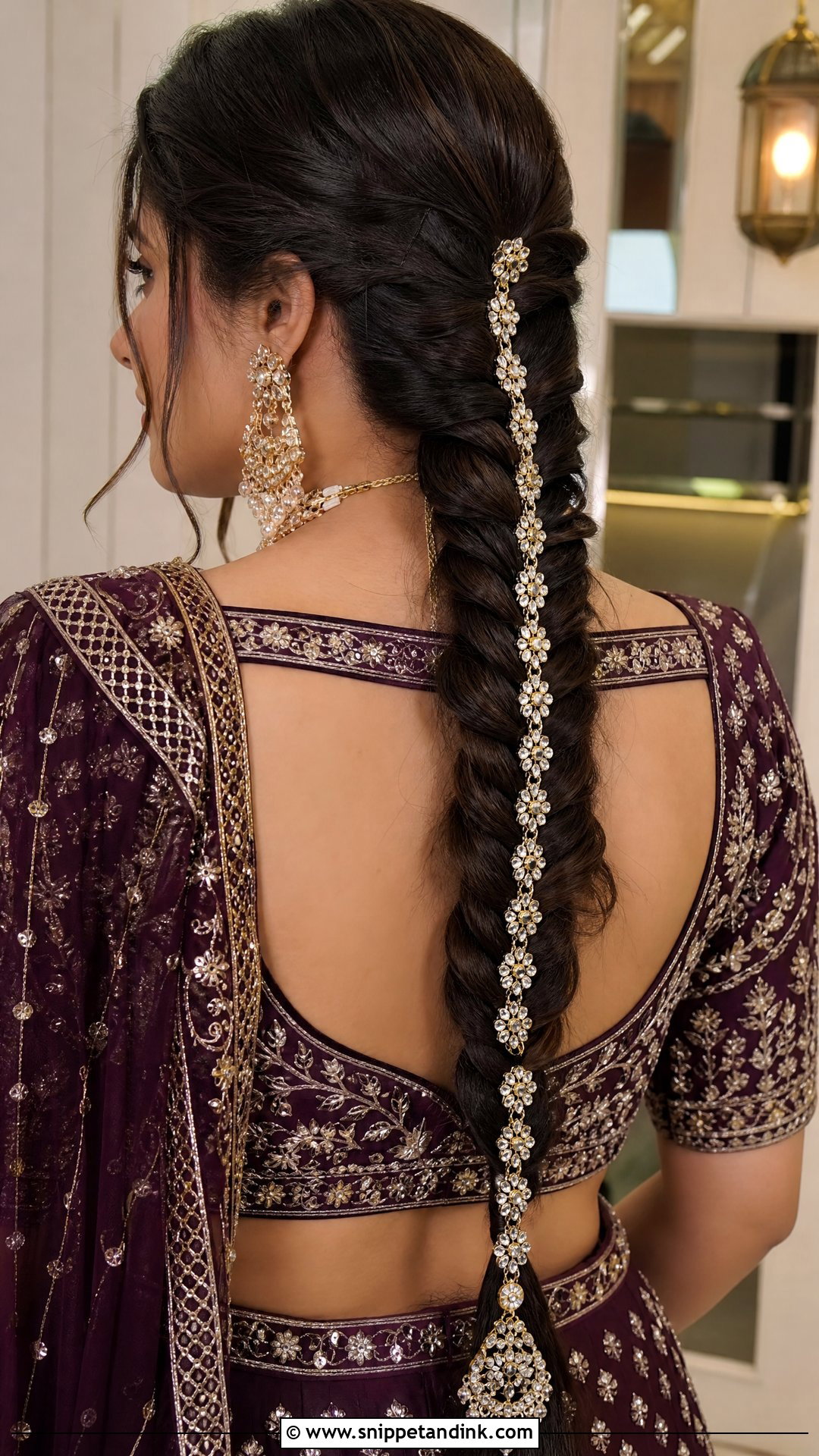 Fishtail Braid With Hair Chain - Snippet and Ink - 20 Fishtail Braid Hairstyles Indian Wedding
