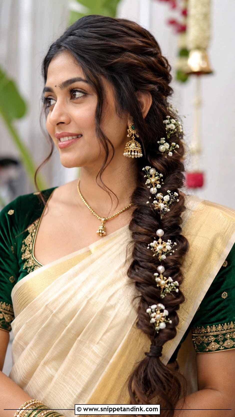 Fishtail Braid With Hair Jewelry - Snippet and Ink - 20 Hair Do for Indian Wedding Ideas