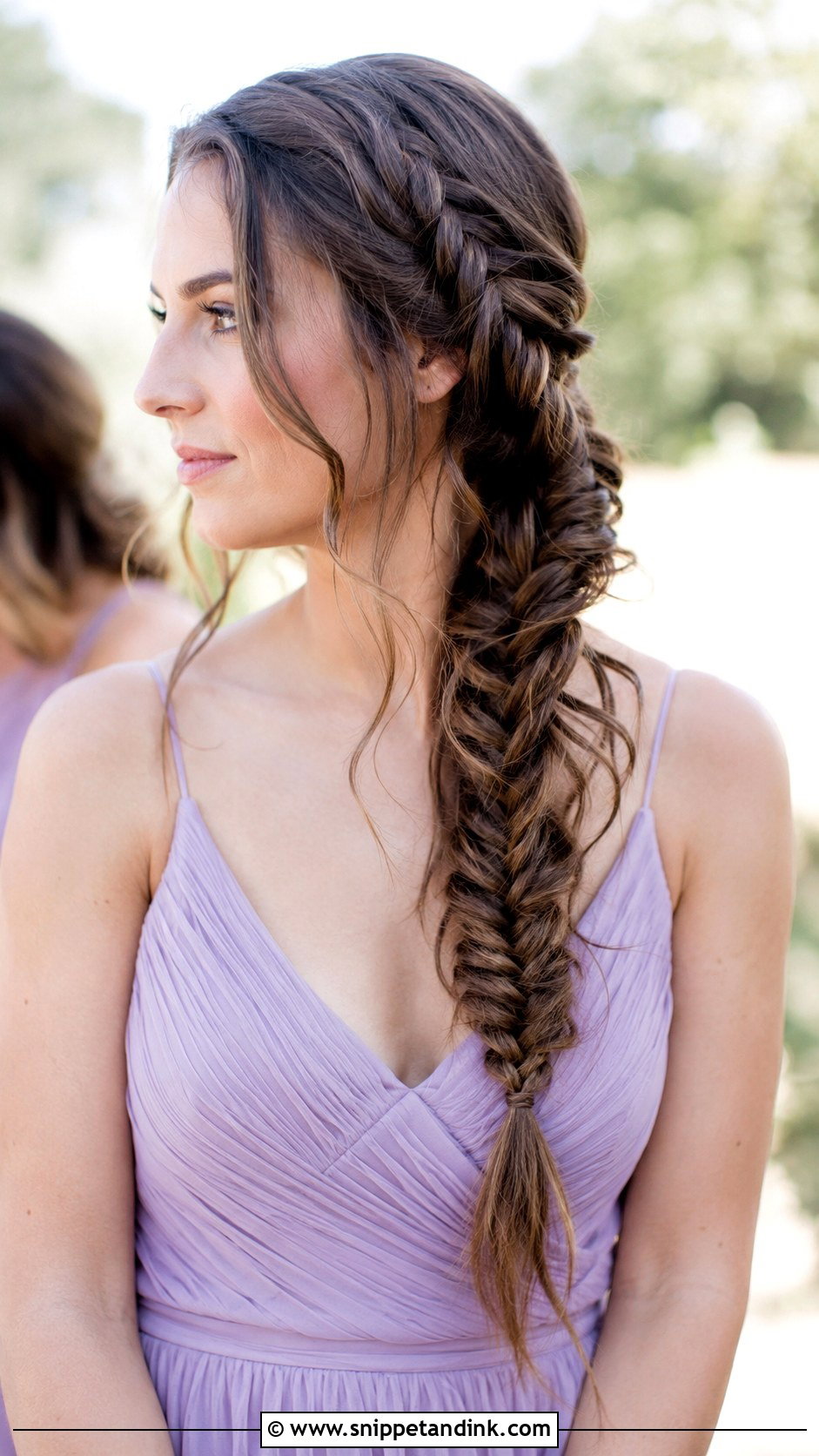 Fishtail Braid With Loose Strands - Snippet and Ink - 20 Bridal Party Hairstyles