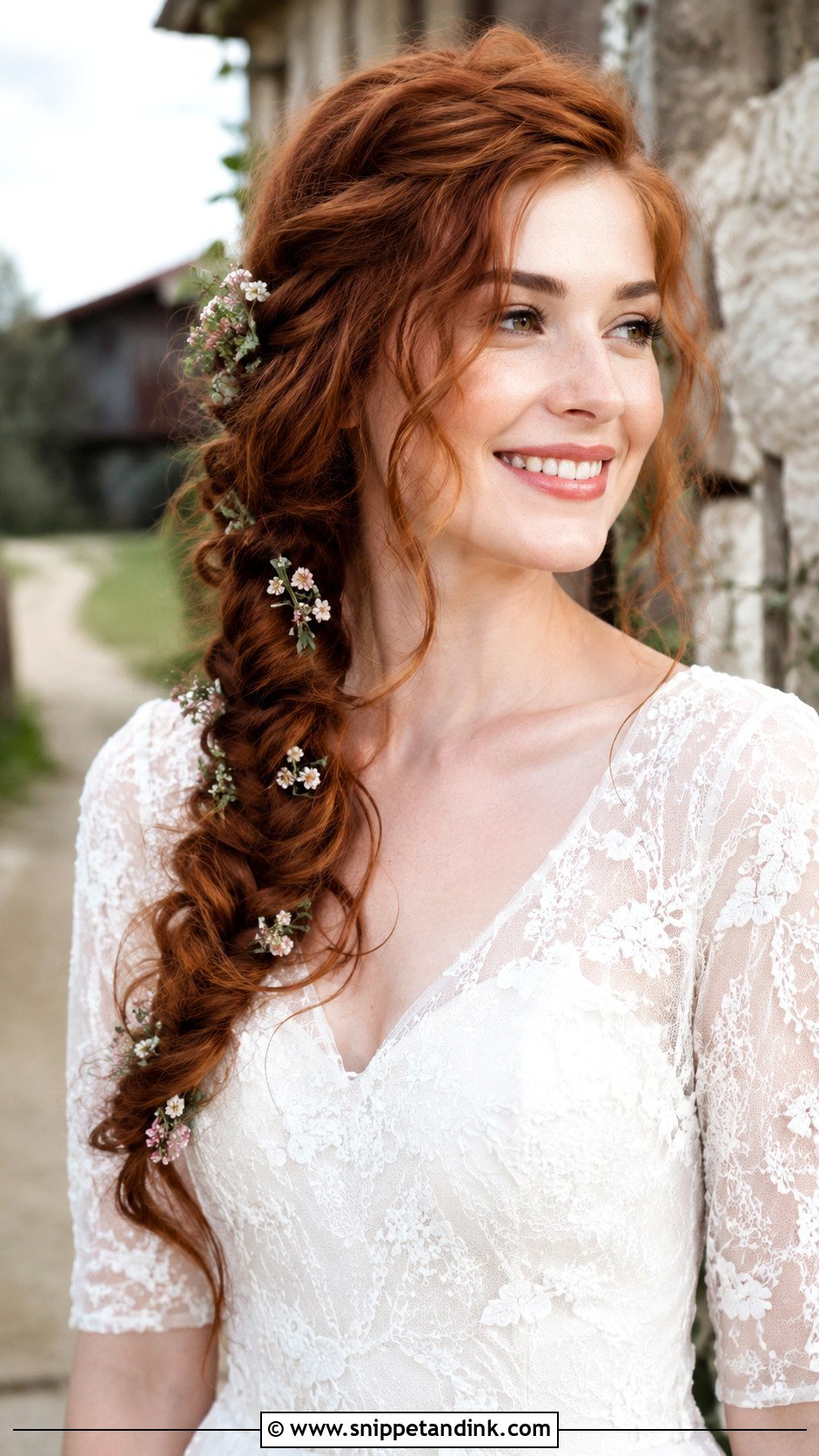 Fishtail Braid With Loose Strands - Snippet and Ink - 20 Boho Bride Hairstyles