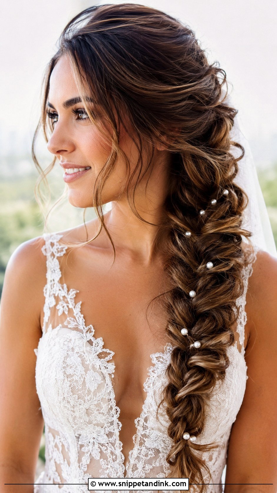 Fishtail Braid With Pearls - Snippet and Ink - 20 Wedding Hairstyles with Pearls