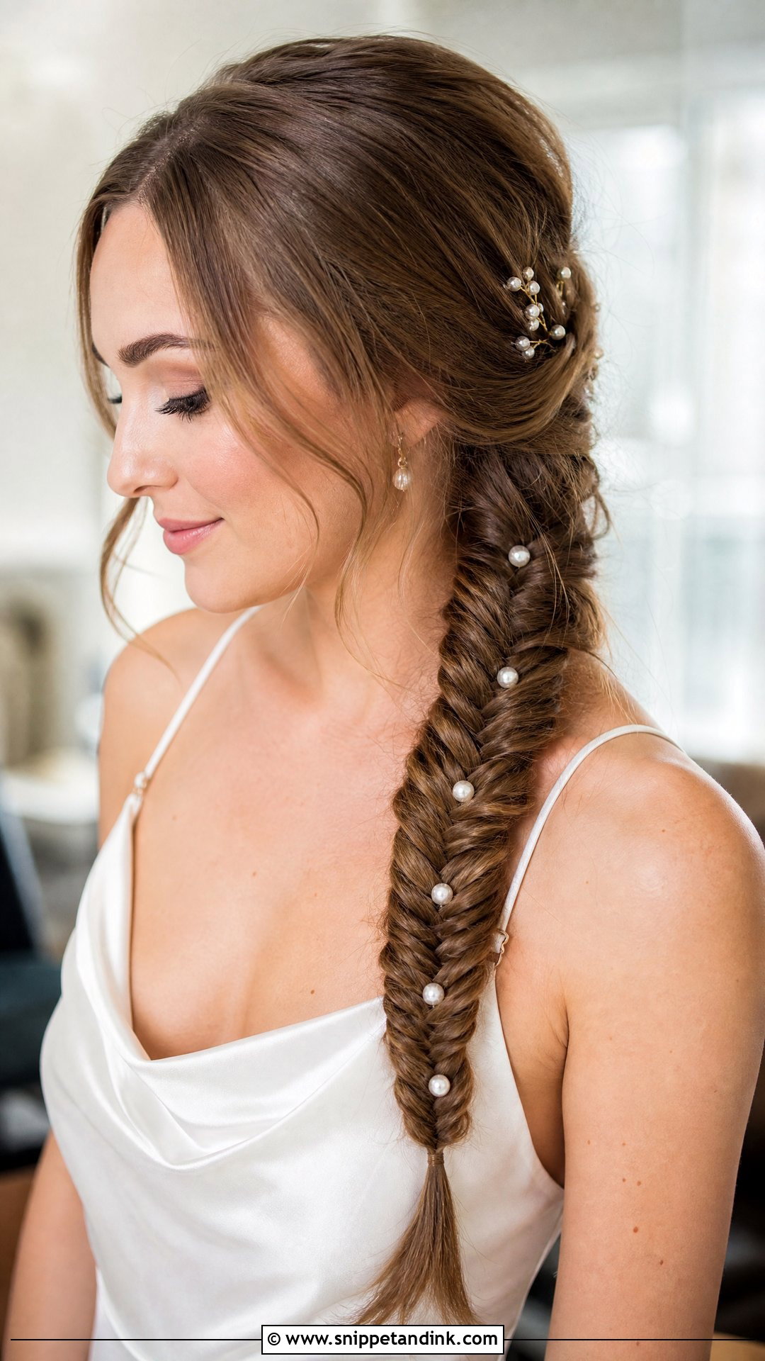 Fishtail Braid With Pearls - Snippet and Ink - 25 Braided Hairstyles for Bride