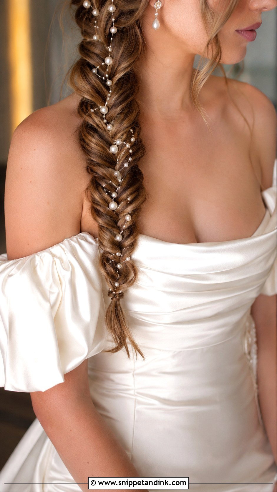 Fishtail Braid With Pearls - Snippet and Ink - 20 Bridal Braids Hairstyles
