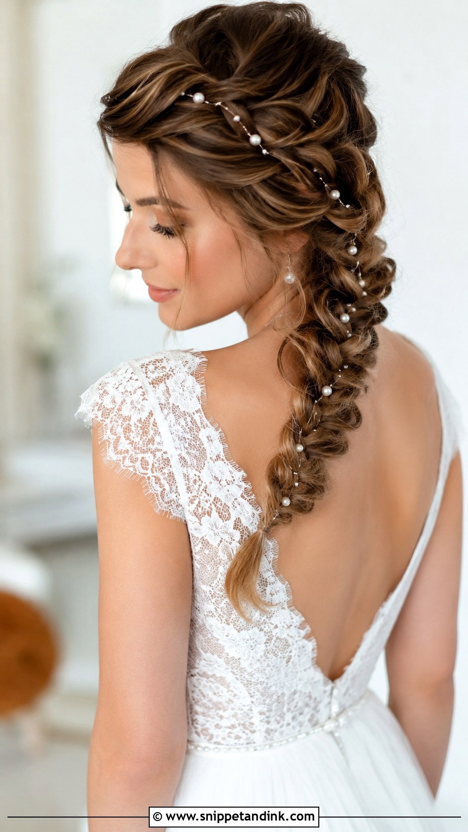 Fishtail Braid With Pearls - Snippet and Ink - 20 Braid Hairstyle for Wedding Ideas