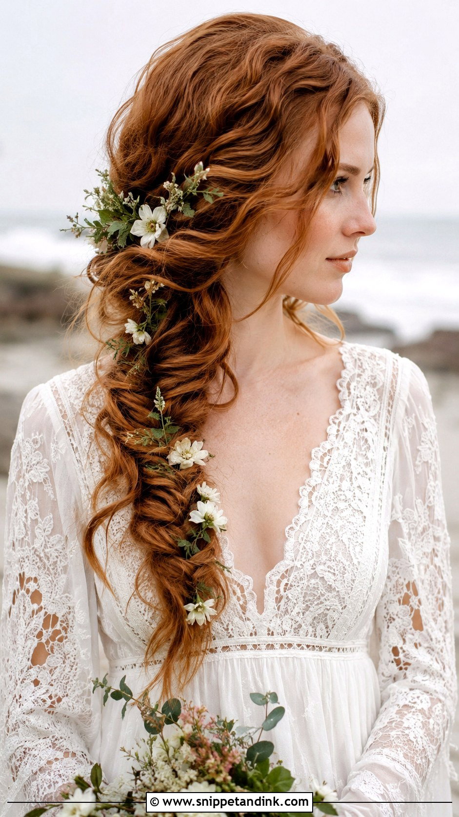 Fishtail Braid for Boho Brides - Snippet and Ink - 30 Beach Wedding Hair Ideas