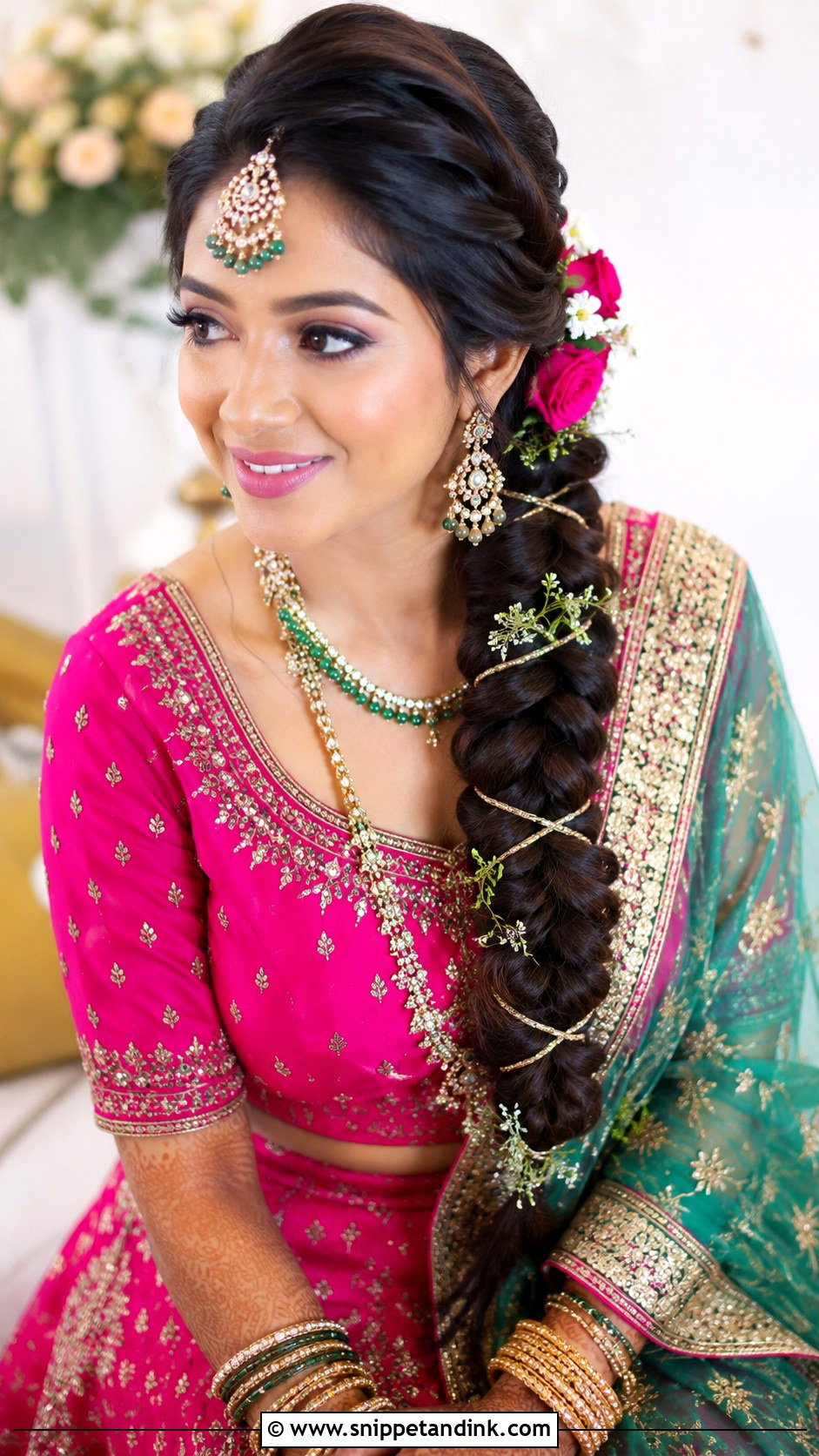 Fishtail Braid for Bride - Snippet and Ink - 25 Mehandi Hairstyles for Bride