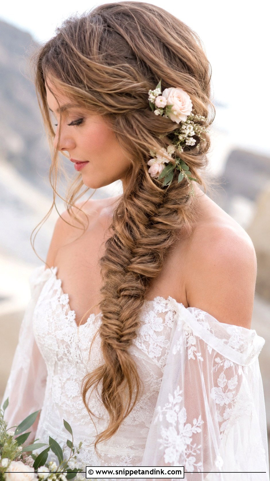 Fishtail Braid for Brides - Snippet and Ink - 35 Bride Hair Ideas