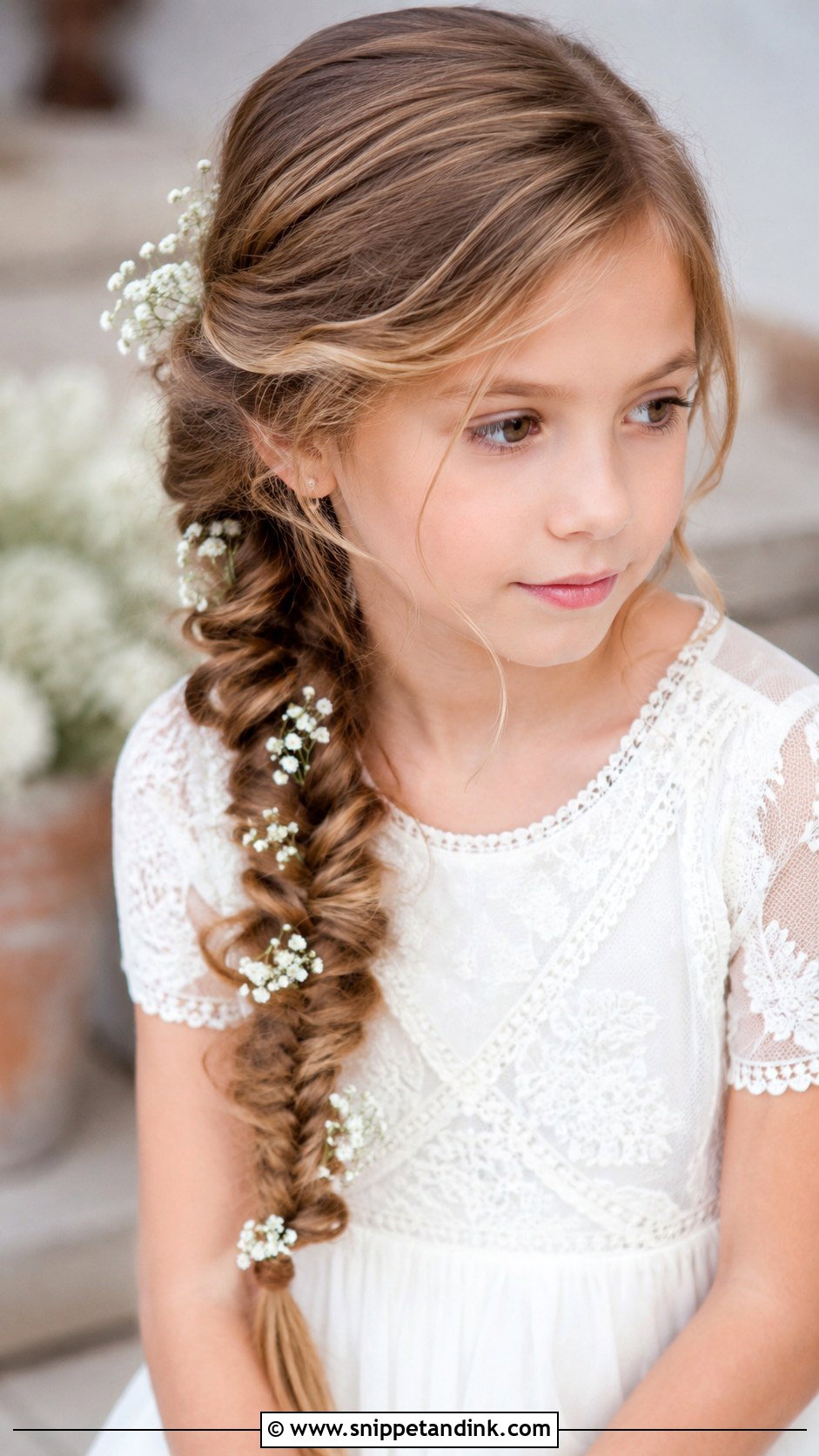 Fishtail Braid for Flower Girls - Snippet and Ink - 25 Kids Wedding Hairstyles
