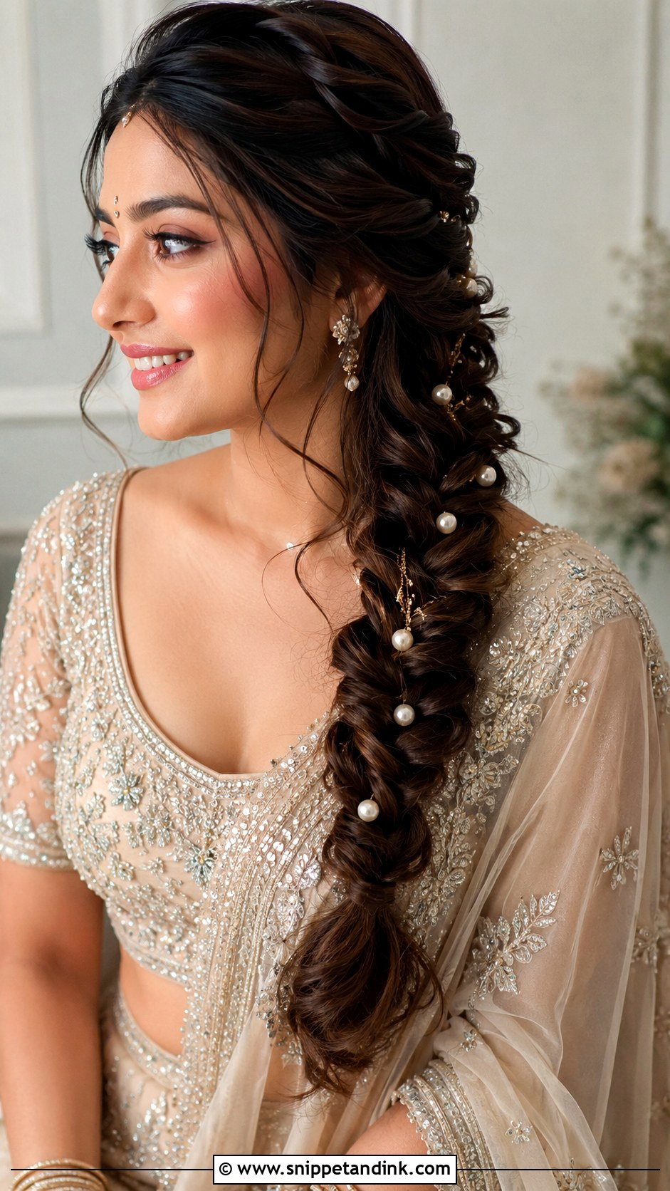Fishtail Braid for Lehenga - Snippet and Ink - 20 Indian Non Bridal Hairstyles