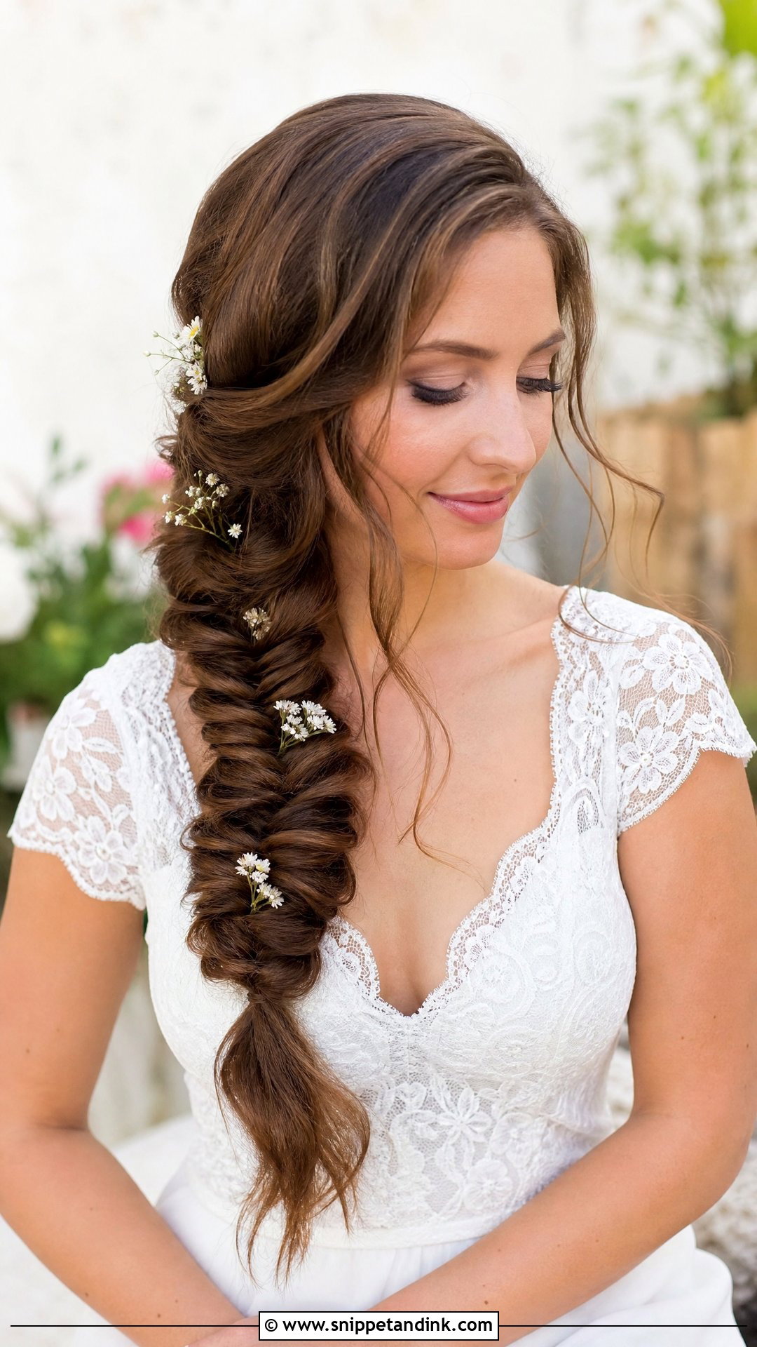 Fishtail Braid for Long Bridal Hair - Snippet and Ink - 20 Long Hair Bridal Hair Styles