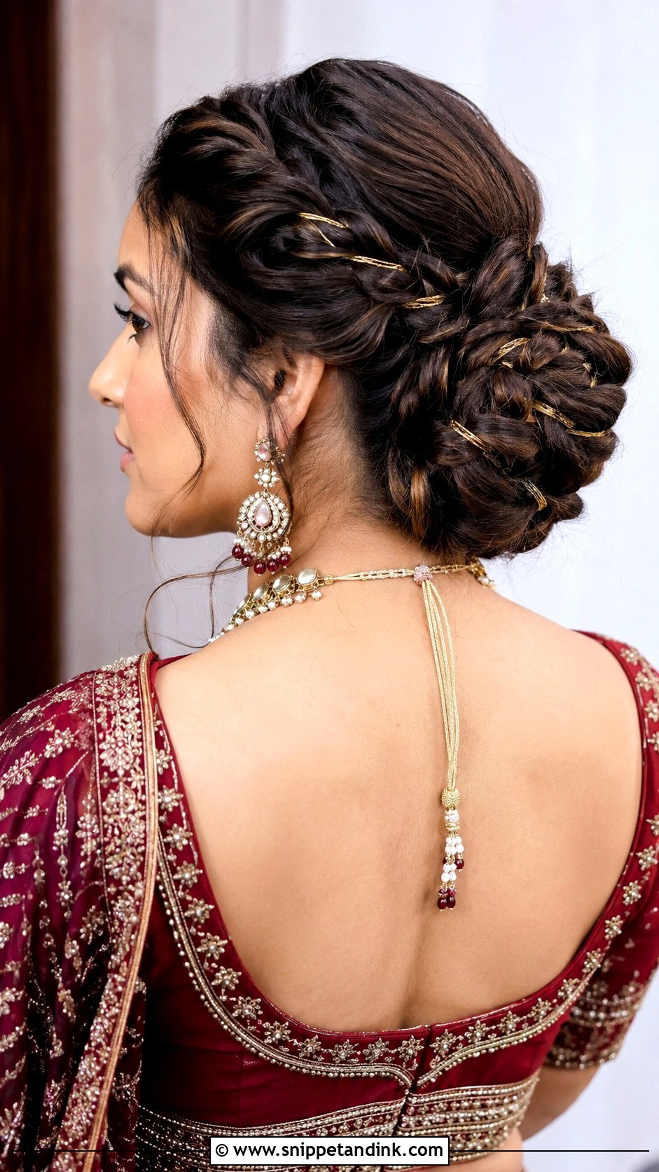 Fishtail Braided Bun - Snippet and Ink - 20 Indian Bridal Bun Ideas