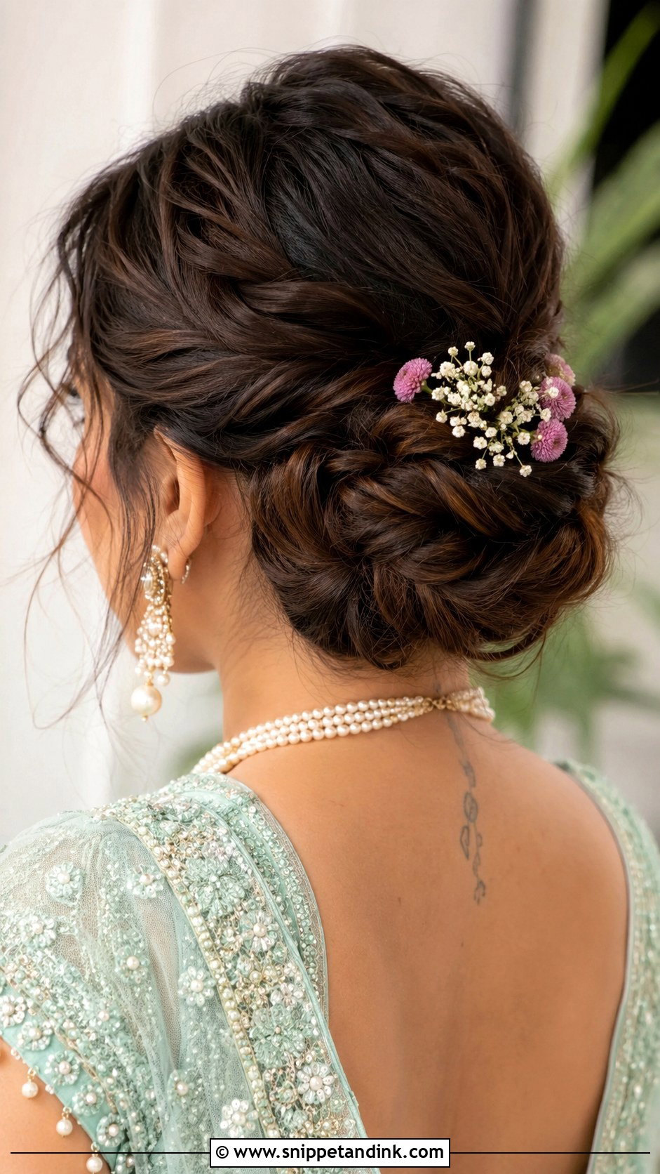 Fishtail Braided Bun - Snippet and Ink - 25 Indian Bun Hairstyles for Wedding