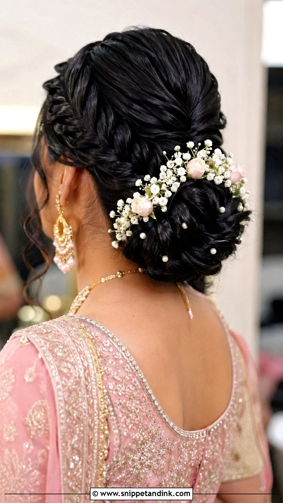 Fishtail Braided Bun Bridal Juda - Snippet and Ink - 25 Bridal Juda Hairstyles