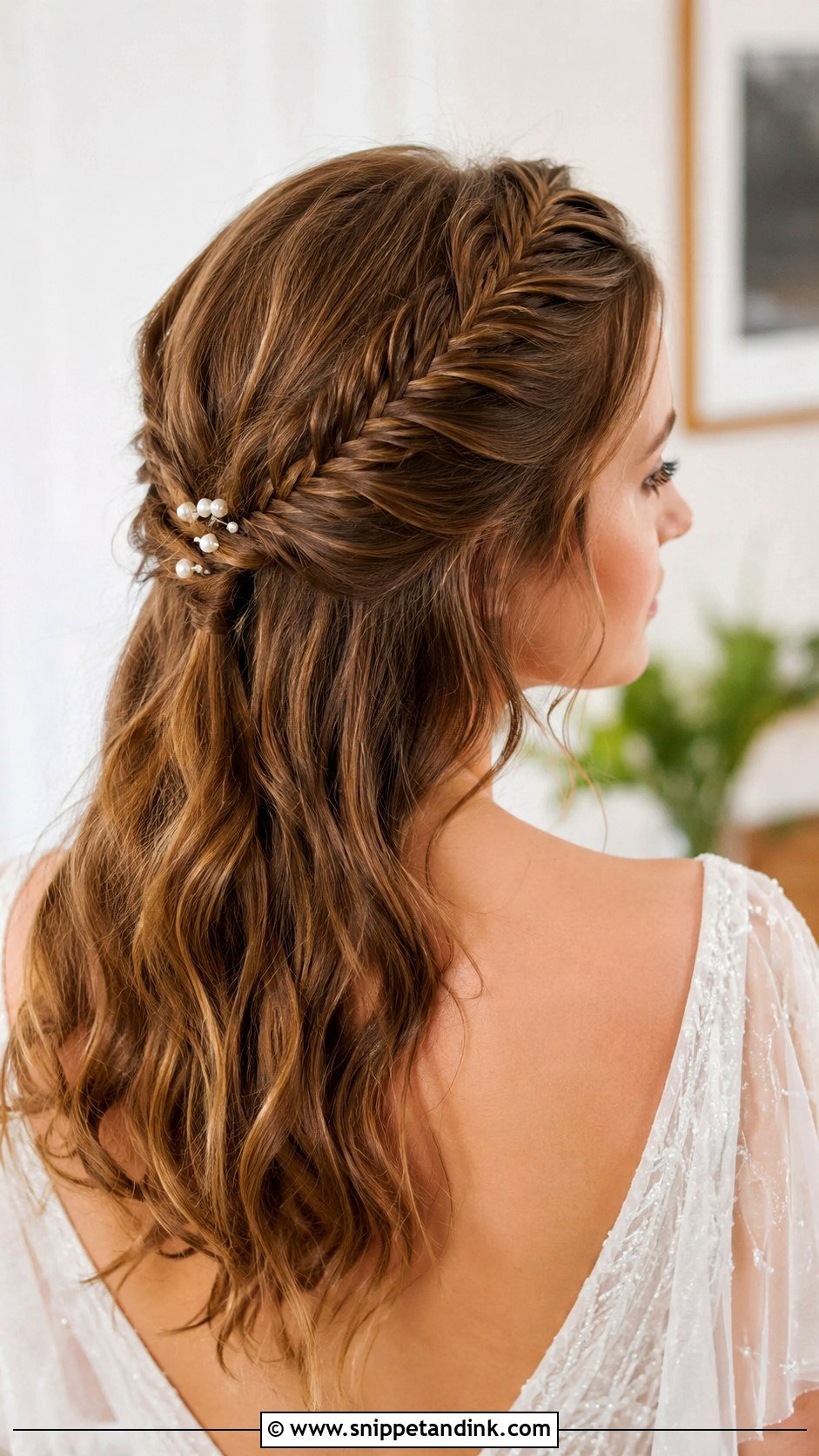 Fishtail Braided Half Up Style - Snippet and Ink - 25 Bridal Braided Hairstyles