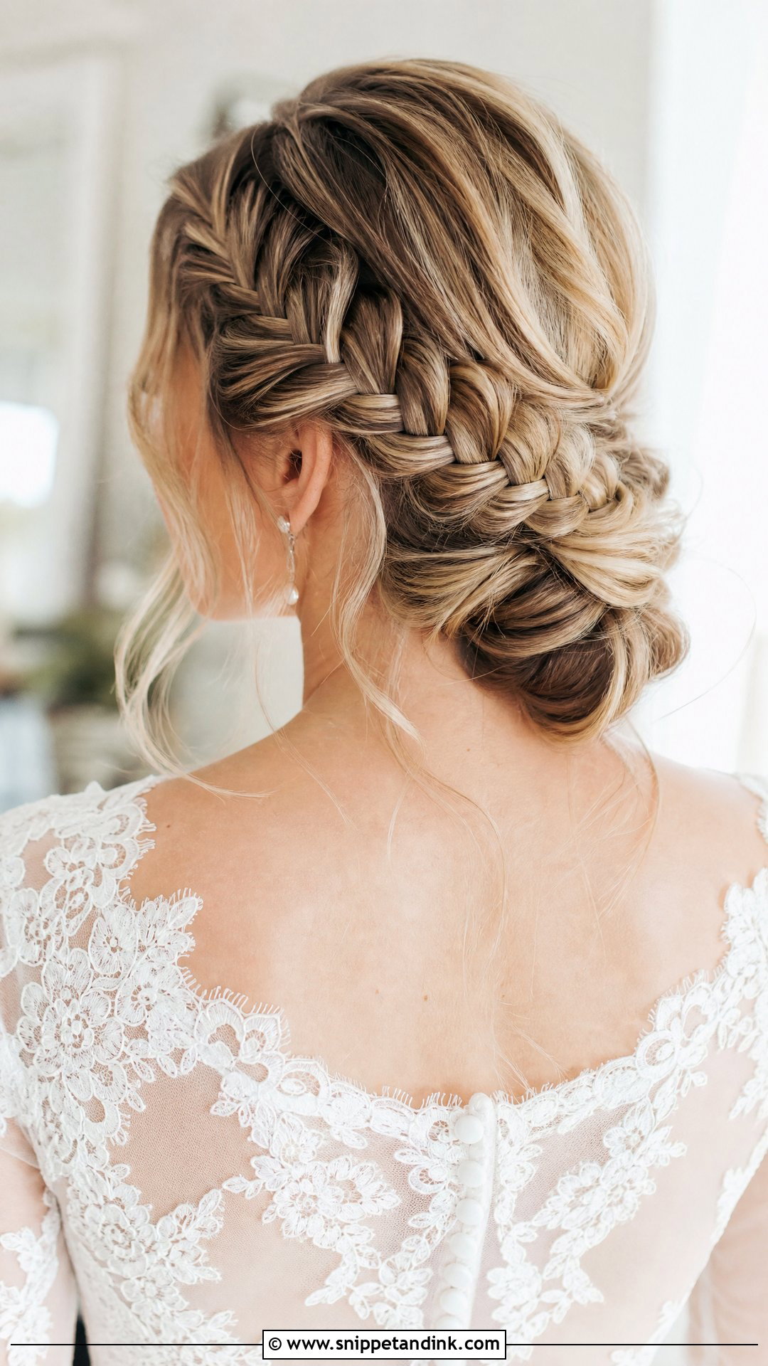 Fishtail Braided Low Bun - Snippet and Ink - 20 Bridal Low Bun Hairstyles