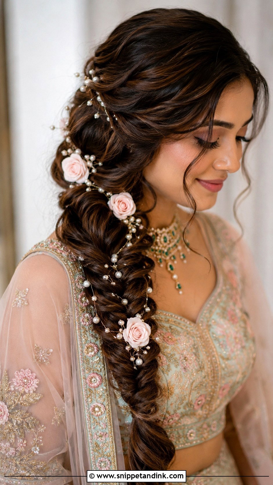 Fishtail Bridal Braid - Snippet and Ink - 15 Indian Bridal Bread Hairstyle Ideas