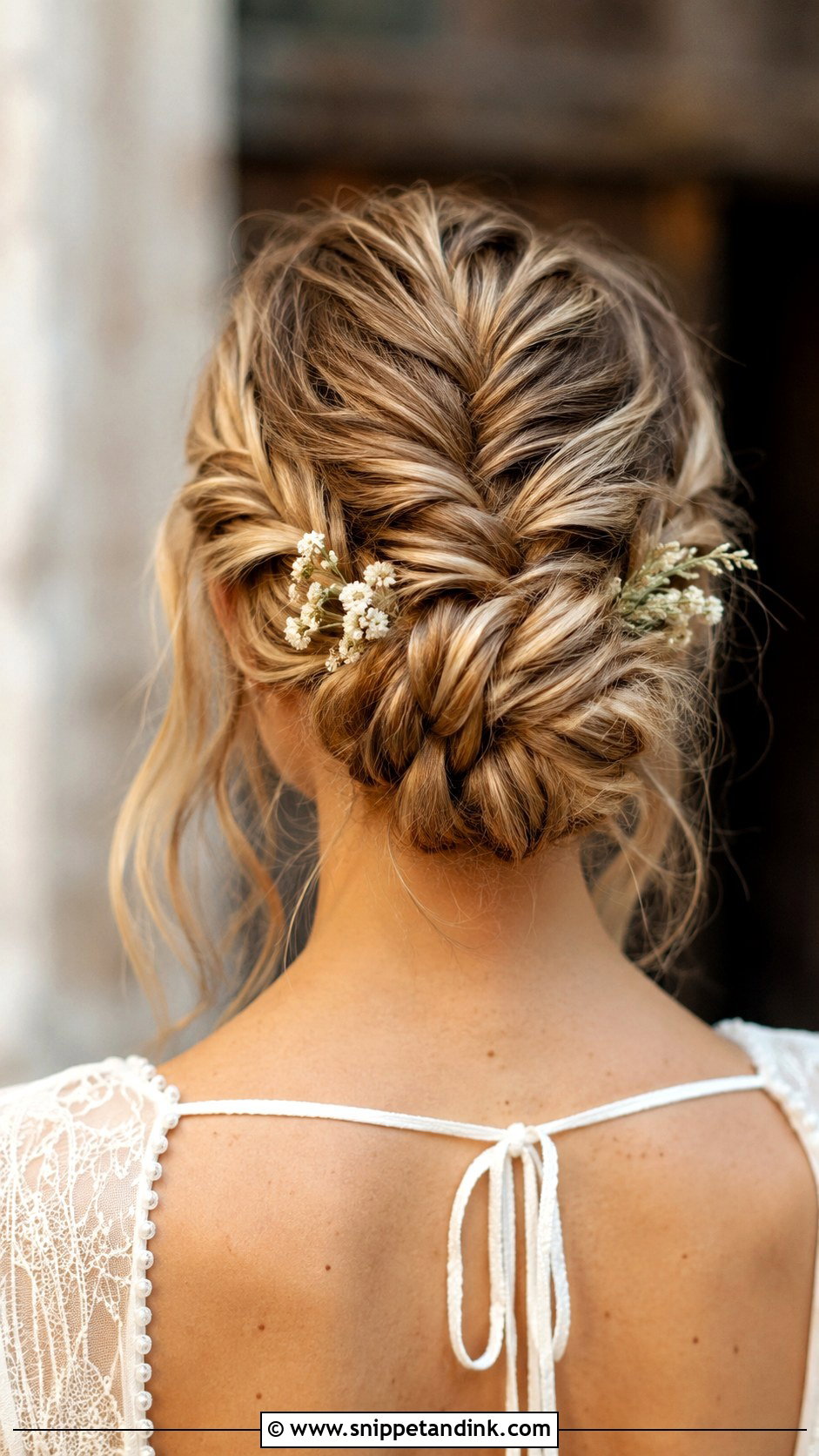 Fishtail Bun - Snippet and Ink - 35 Bridal Bun Ideas