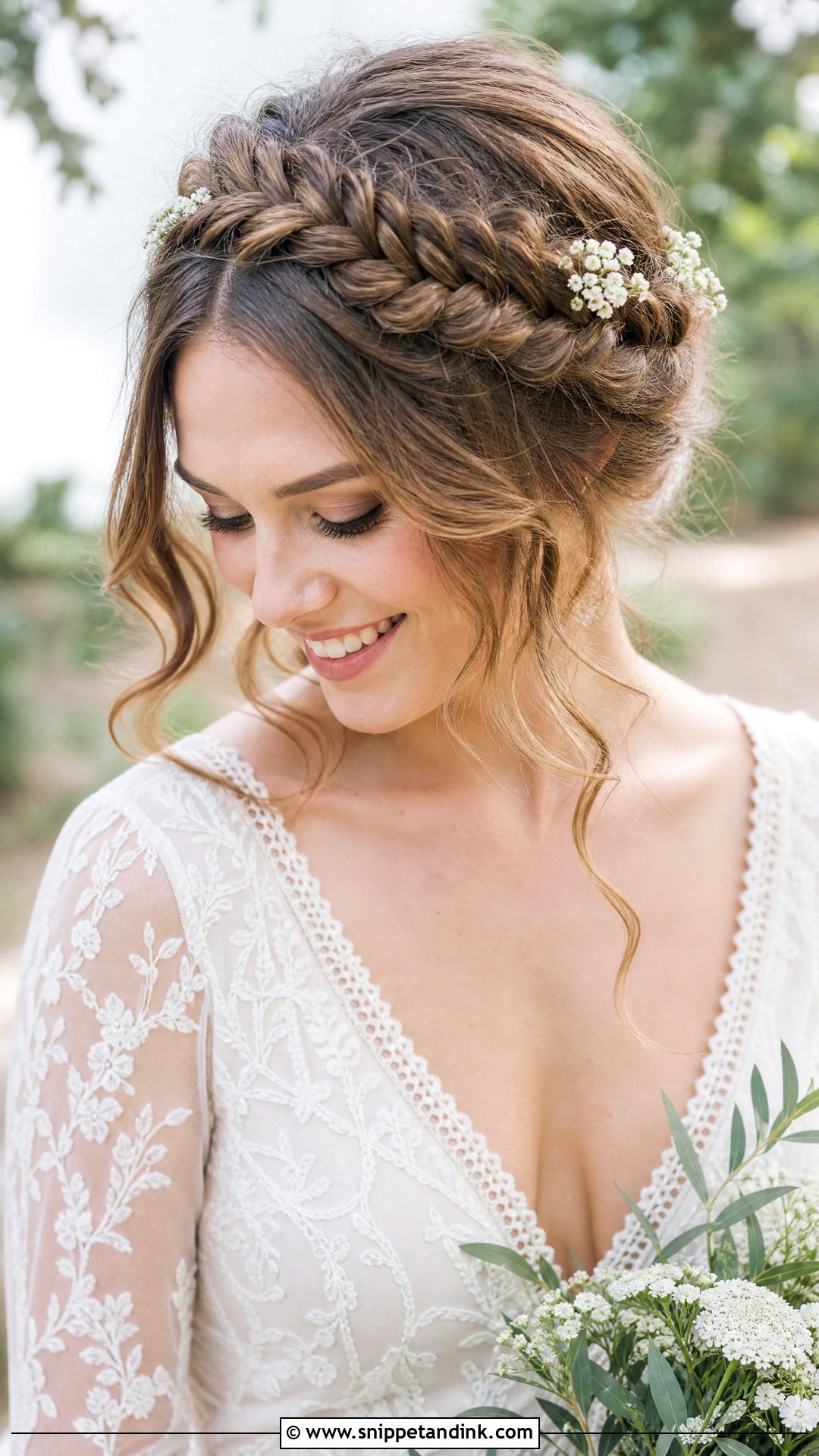 Fishtail Crown Braid - Snippet and Ink - 20 Bridal Braid Hairstyles
