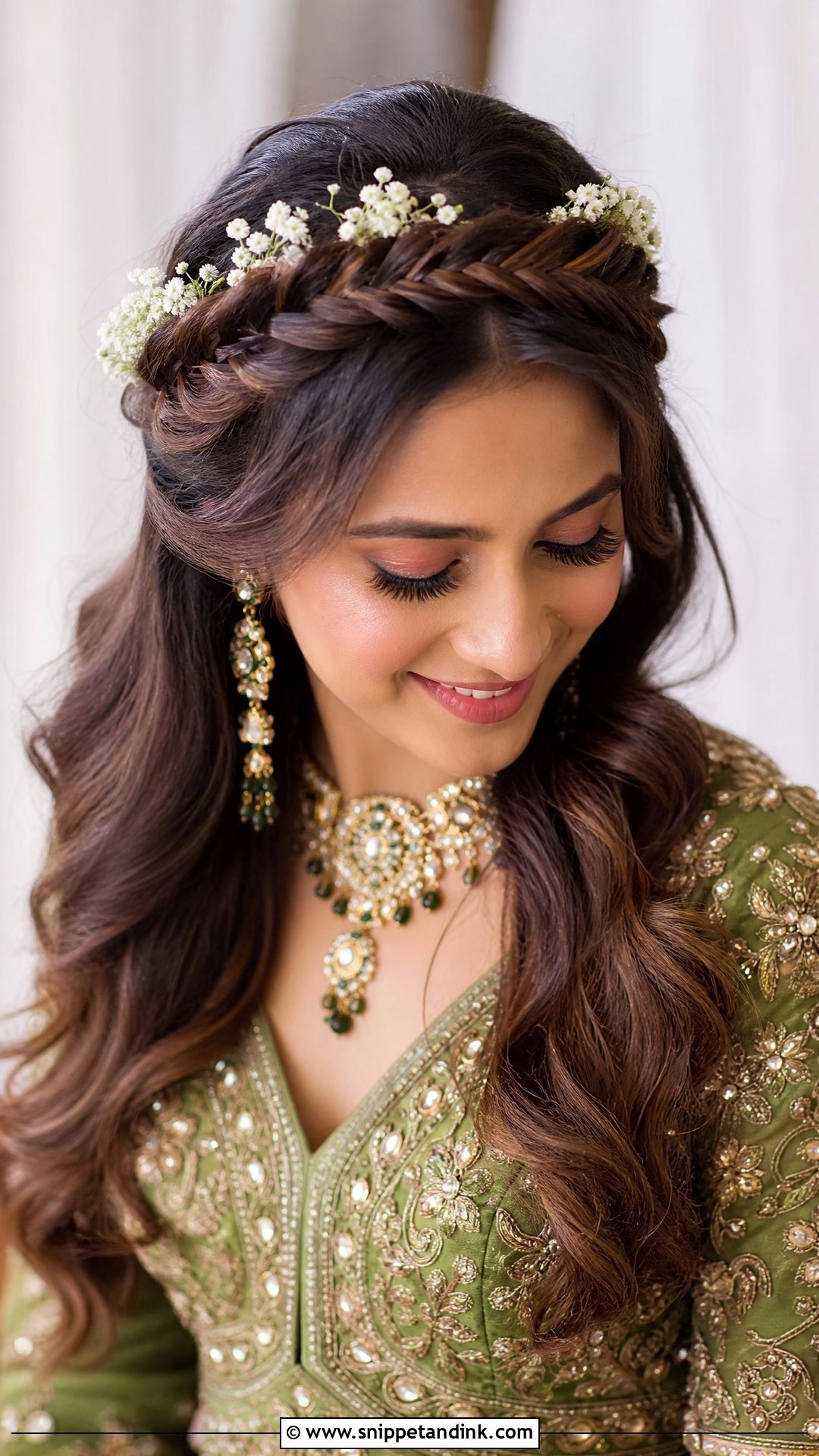 Fishtail Crown Braid - Snippet and Ink - 20 Easy Self Indian Hairstyles for Wedding