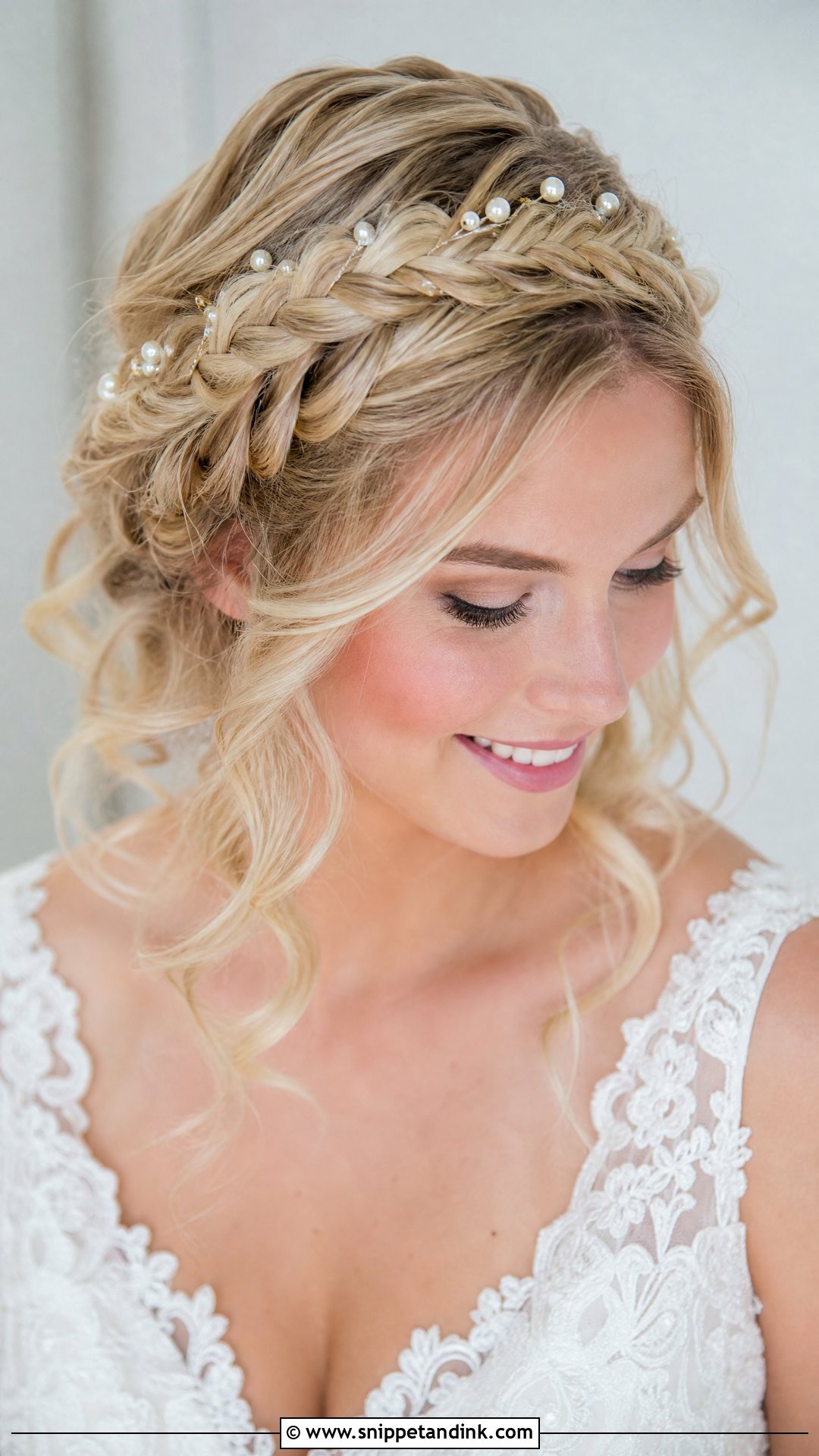 Fishtail Crown Braid Bridal Hair - Snippet and Ink - 15 Fishtail Bridal Hair Ideas