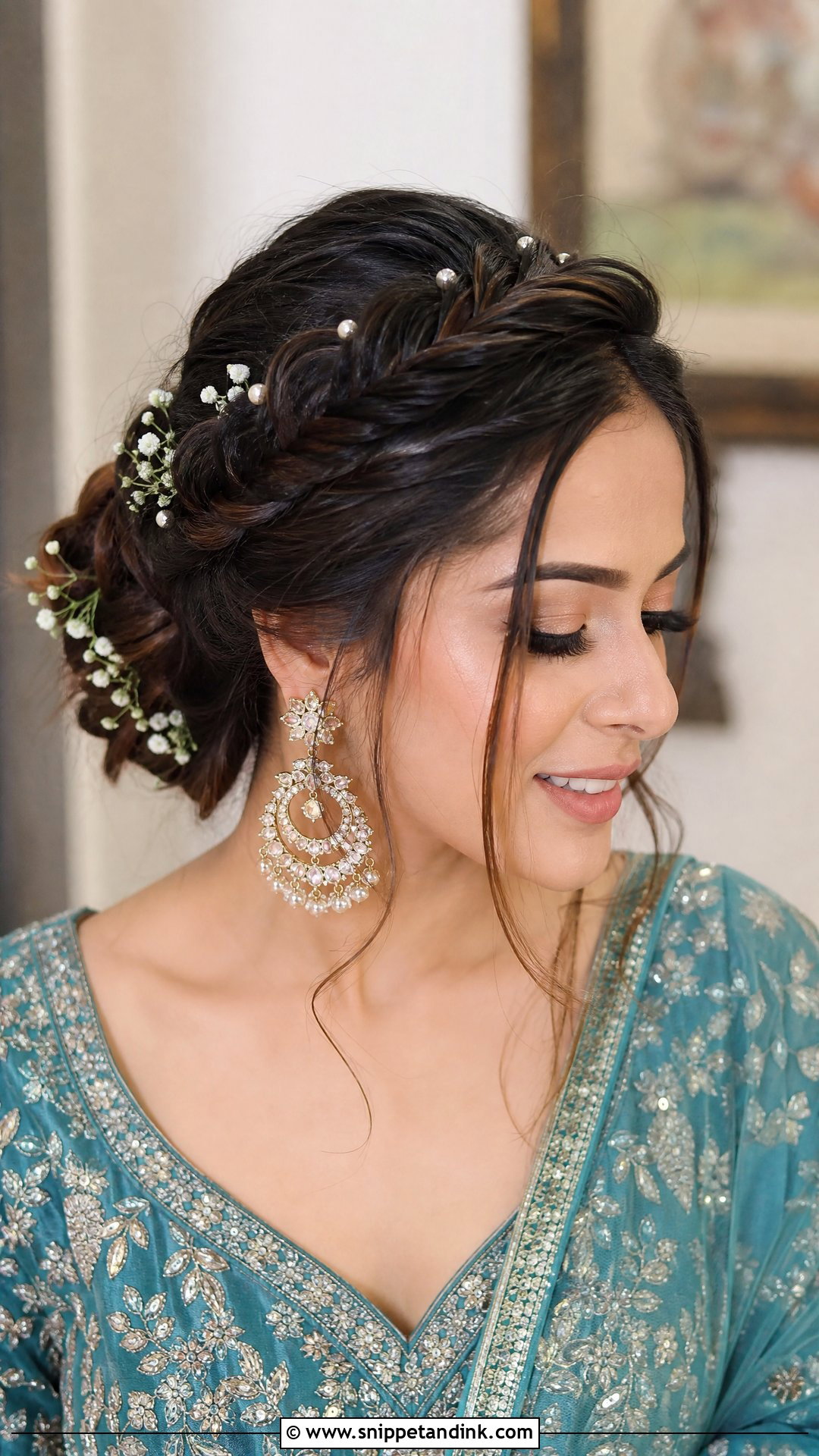 Fishtail Crown Braid Updo - Snippet and Ink - 20 Bridal Mehndi Hairstyles