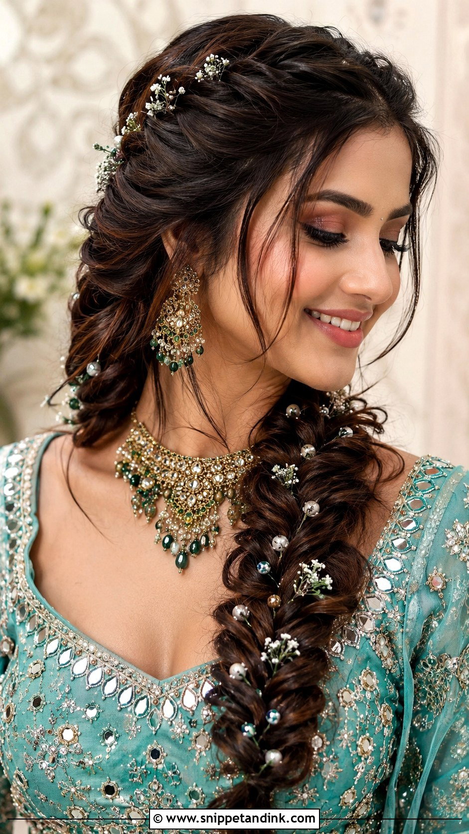 Fishtail Front Braid - Snippet and Ink - 25 Indian Front Hair Styles for Wedding